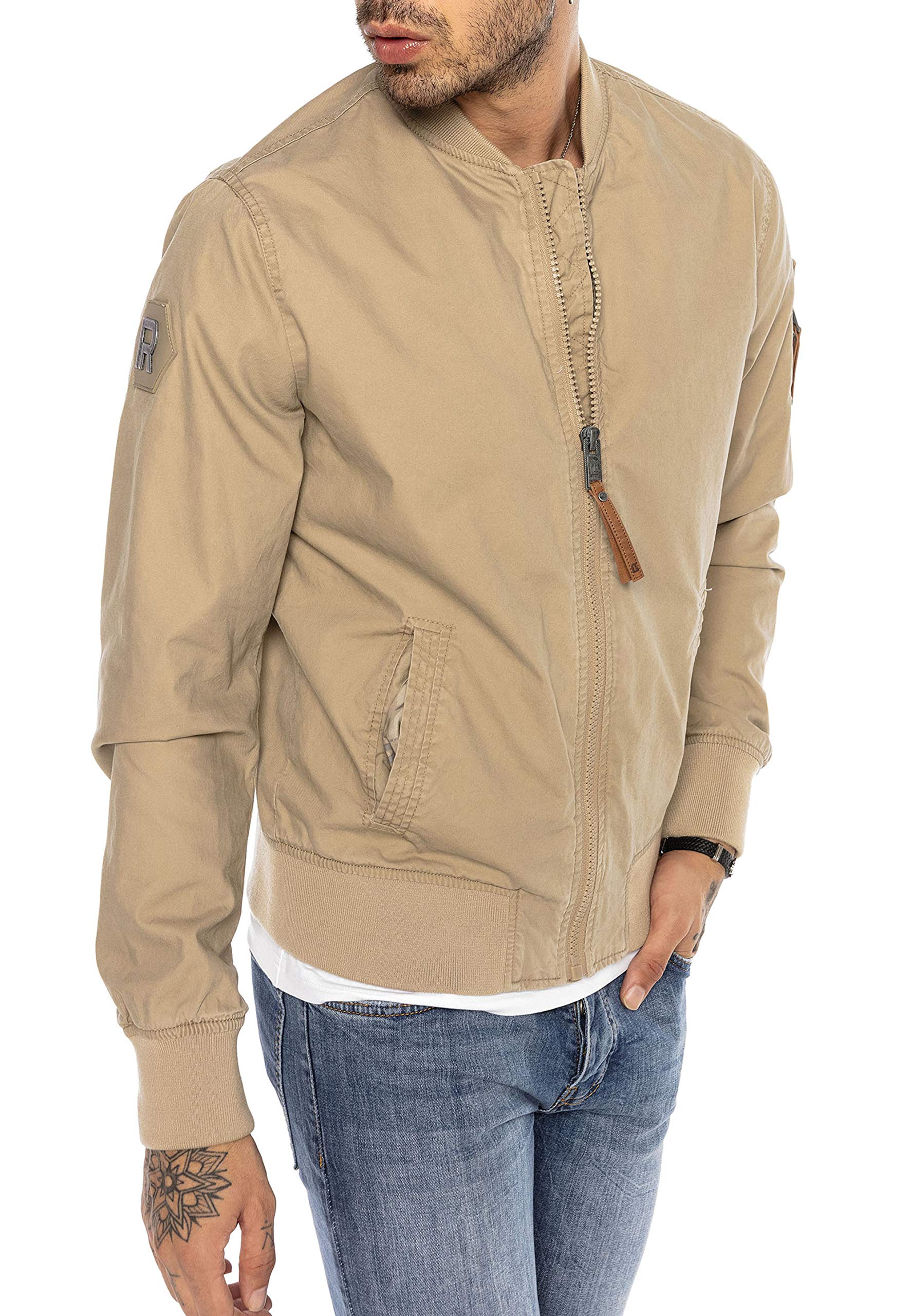 redbridge-blouson-herren-fliegerjacke-bergangsjacke-schwarz-baumwolle image 4