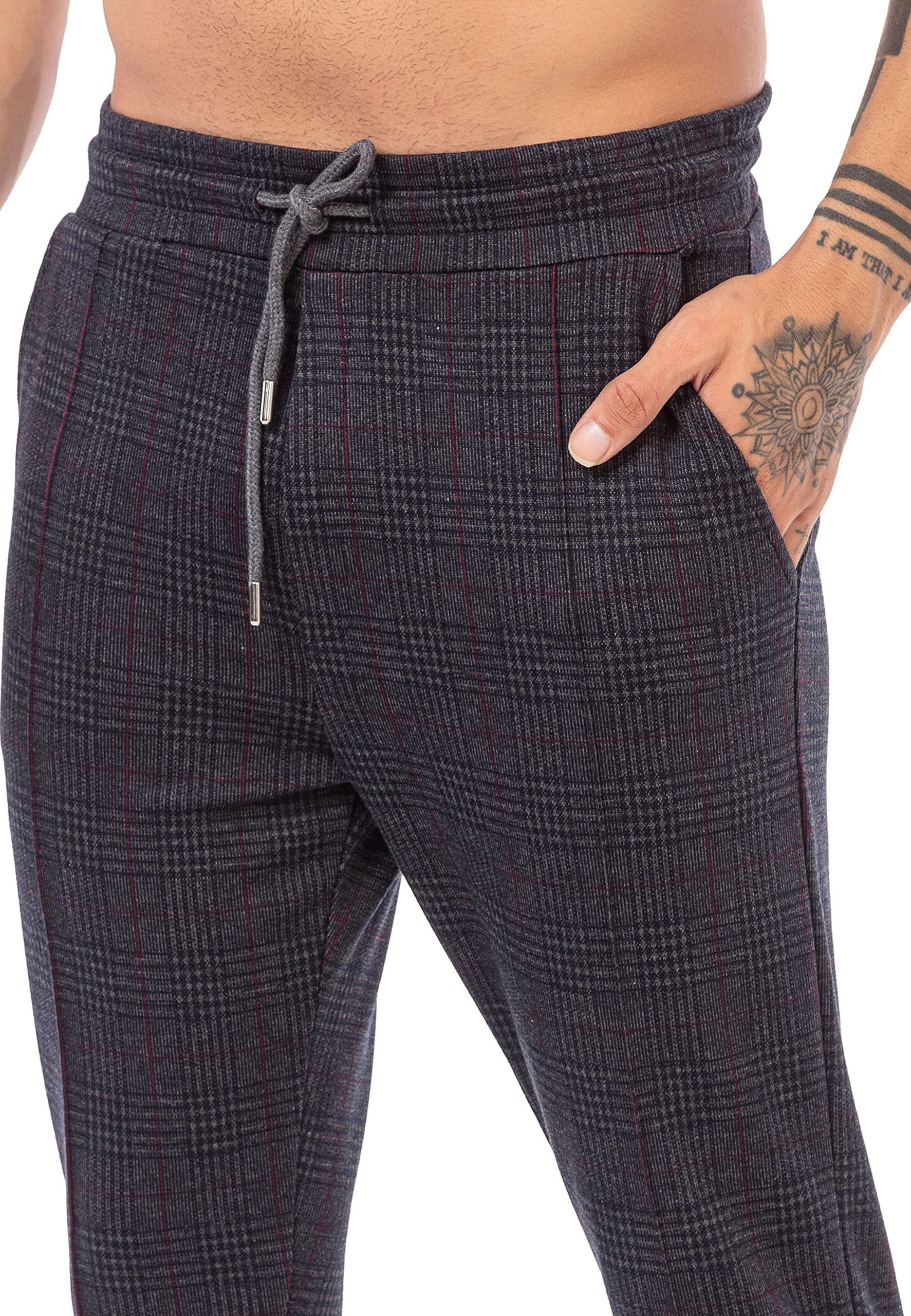 redbridge-chino-hose-herren-kariert-grau-mit-gummibund image 5