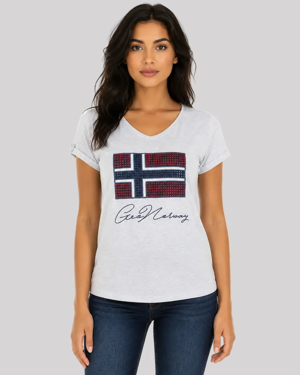 geographical-norway-joisette-damen-t-shirt-weiss-v-ausschnitt image 1