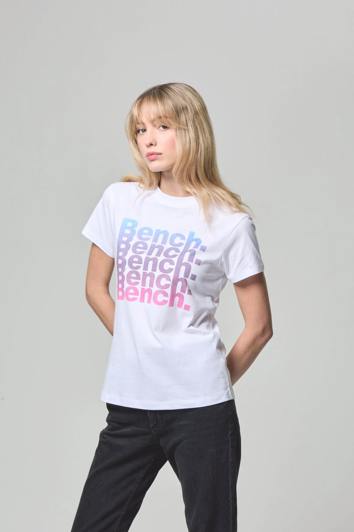bench-trixe-damen-t-shirt-white-logoprint image 5