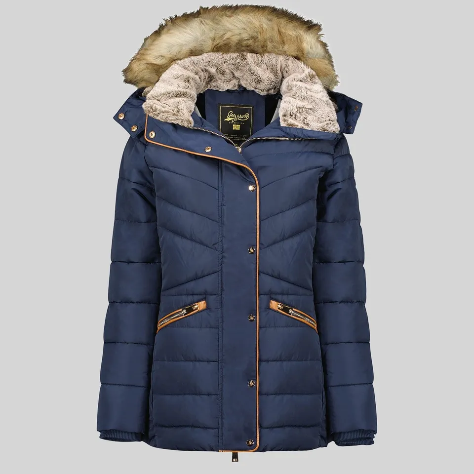 geographical-norway-ajuju-damen-parka-schwarz-fellkapuze image 1