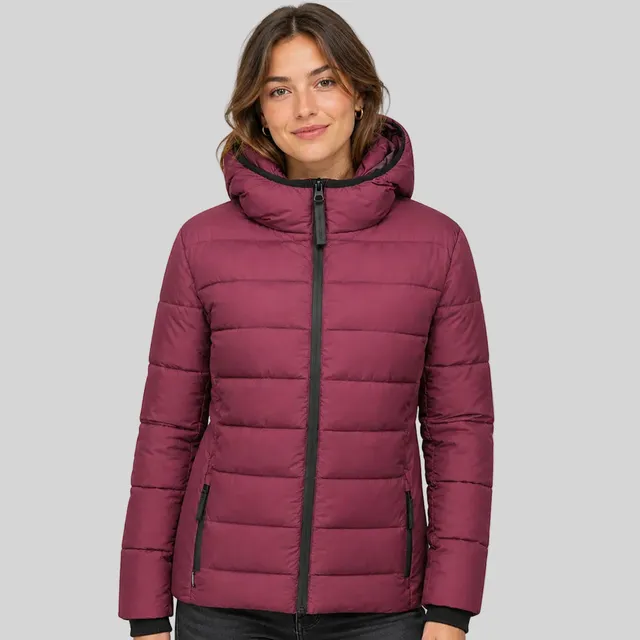 geographical-norway-camelia-damen-daunenjacke-bordeaux-kapuze image 1