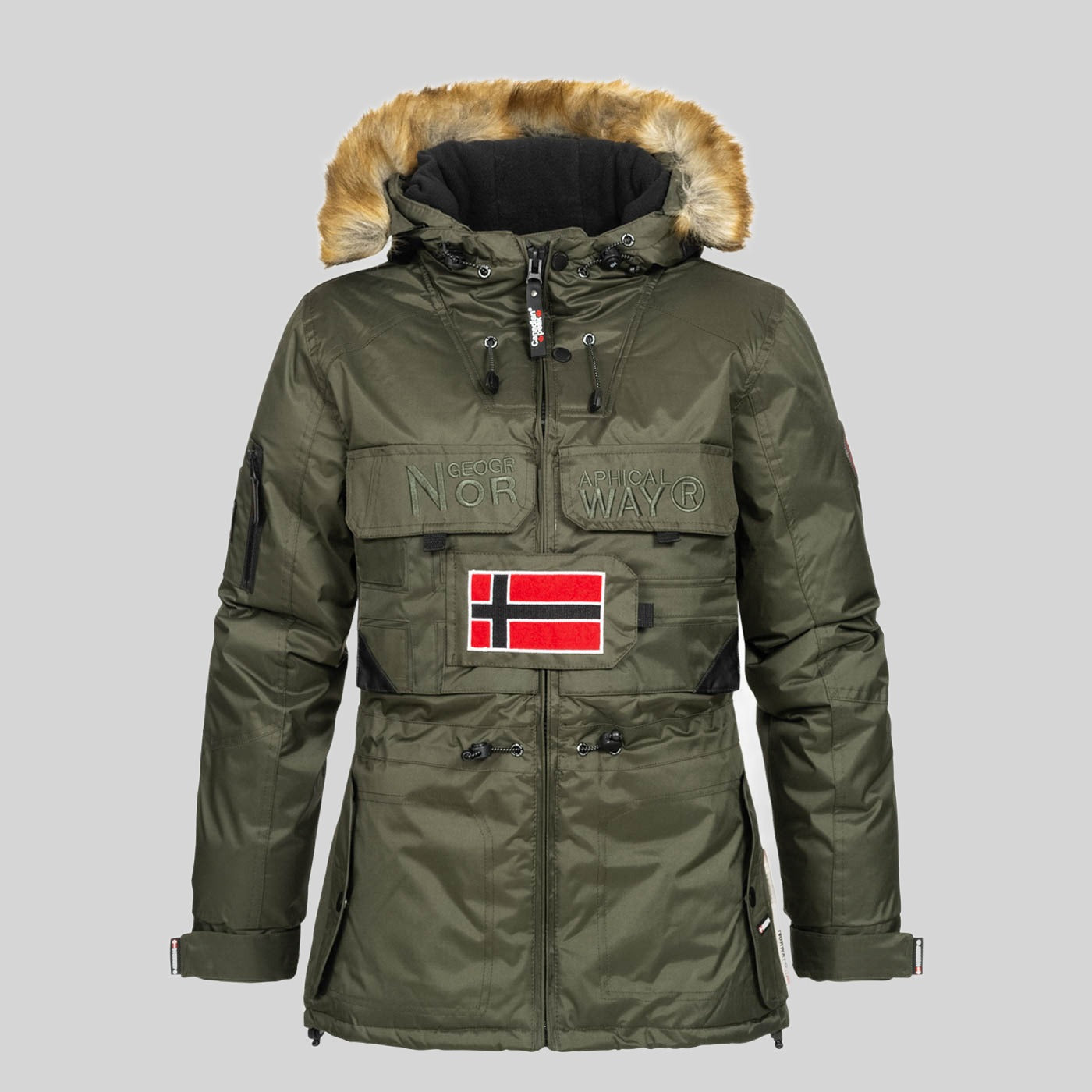 geographical-norway-bellaciao-parka-schwarz-winter-fellkapuze image 3