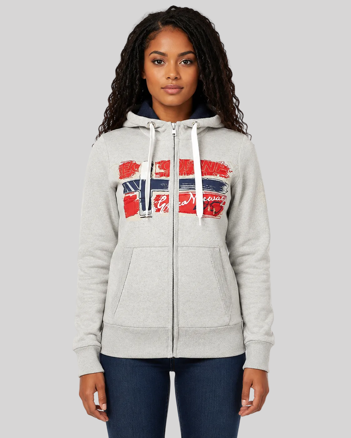 geographical-norway-gayto-damen-hoodie-hellgrau-print image 1