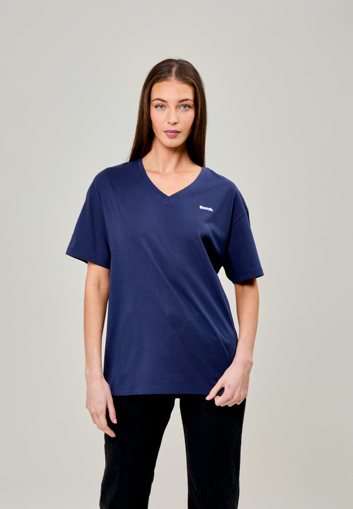 bench-haizel-t-shirt-damen-coral-oversized-v-ausschnitt image 2
