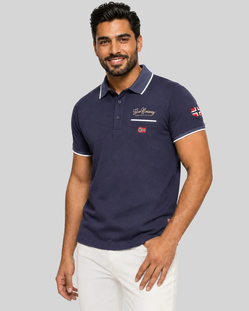 geographical-norway-kara-polo-herren-marine-baumwolle-kurzarm image 1