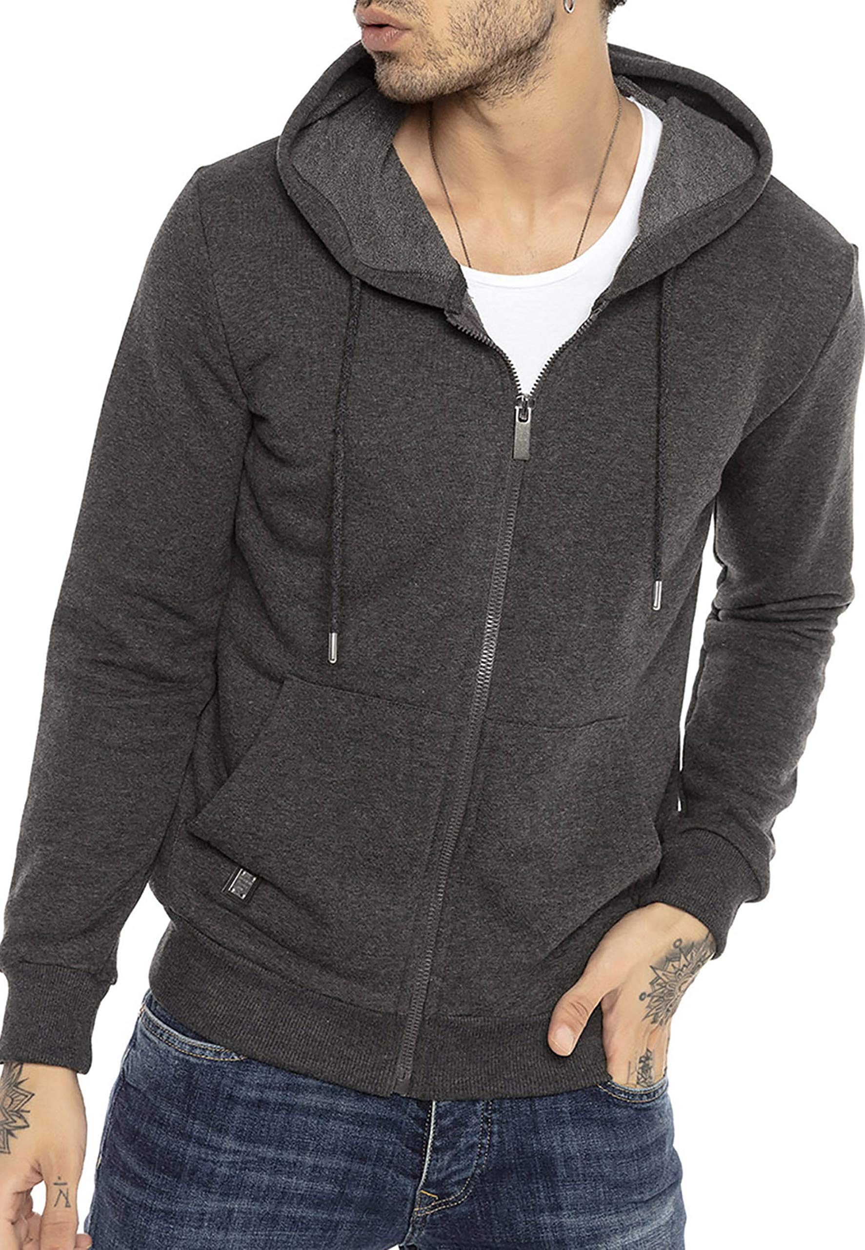 redbridge-cardigans-premium-basic-sweatjacke-herren-zip-hoodie-schwarz image 5