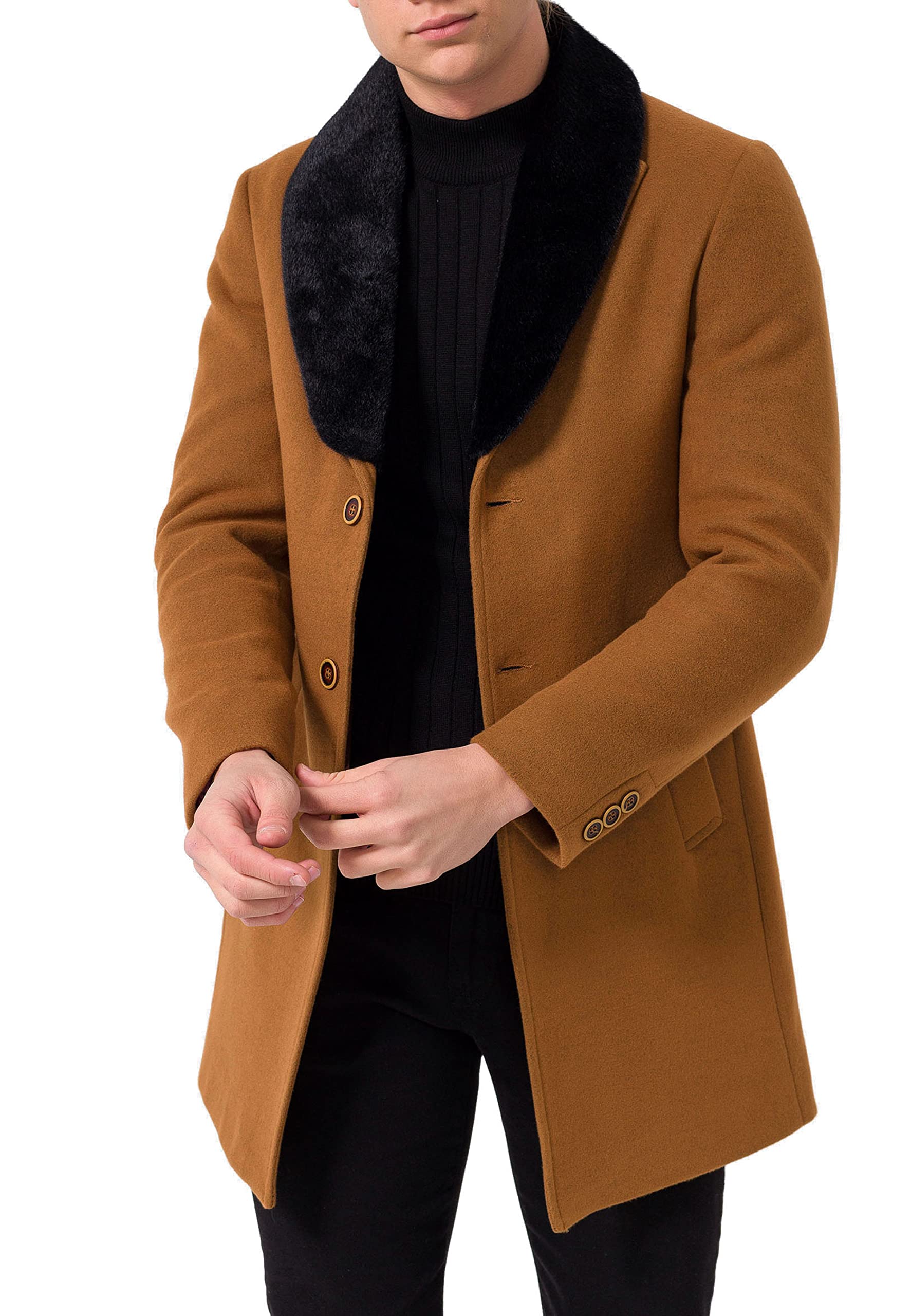 redbridge-trenchcoat-herren-mantel-jacke-schwarz-elastisch image 1