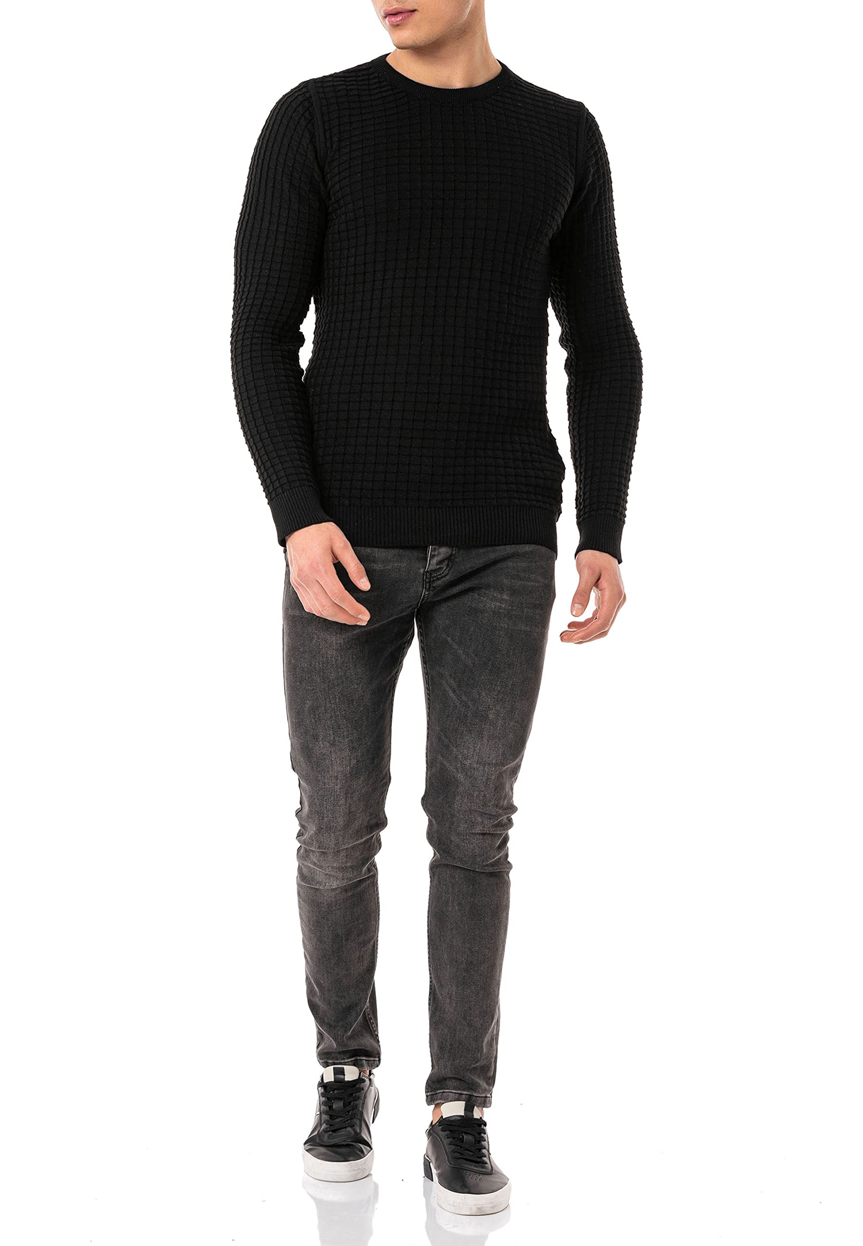 redbridge-strickpullover-herren-baumwolle-schwarz-wei image 7