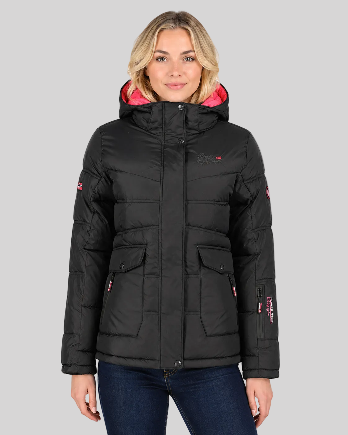 geographical-norway-bonixe-damen-parka-schwarz-mit-kapuze image 1