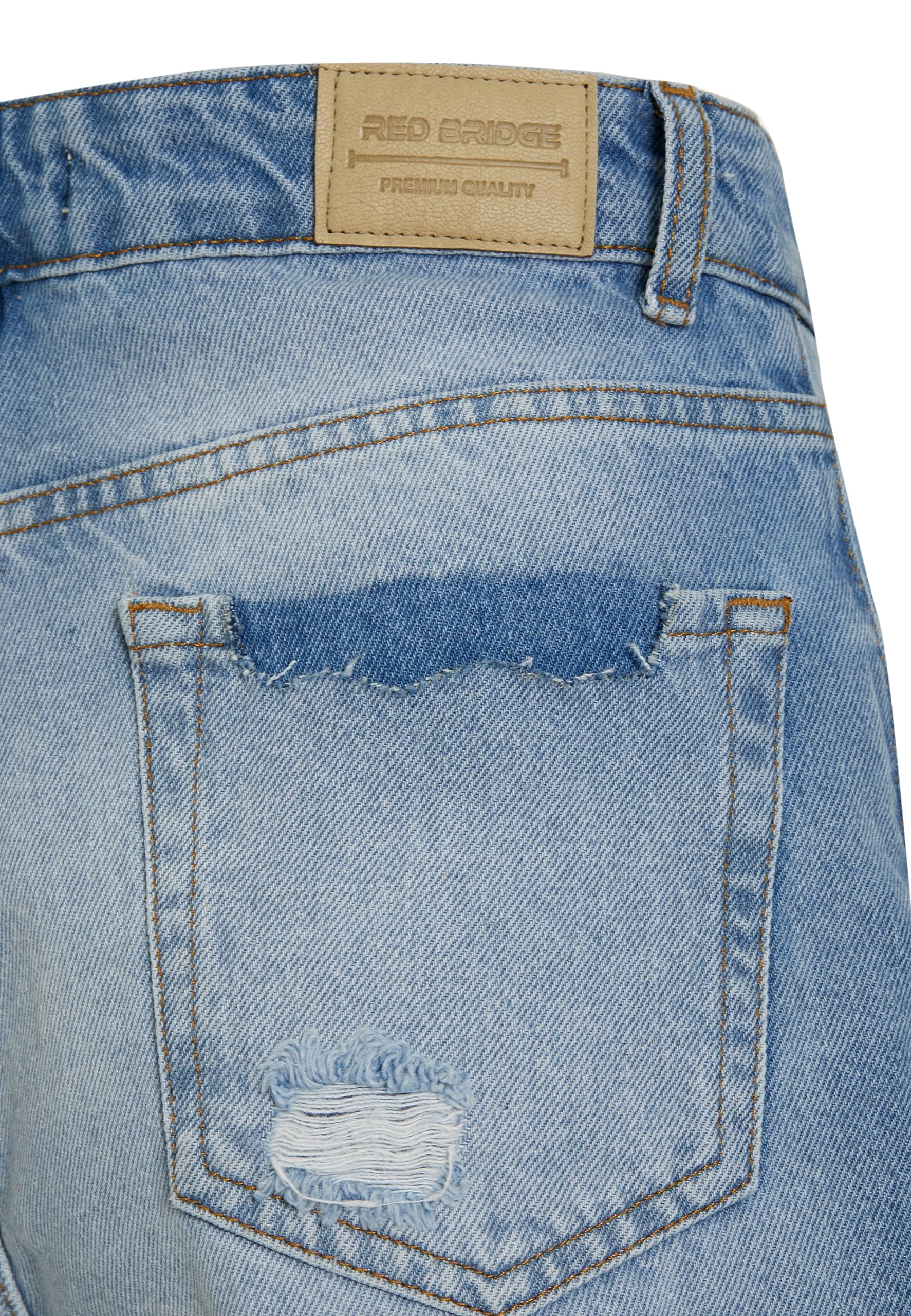redbridge-jeans-shorts-denim-kurze-hose-blau-29w-destroyed image 7