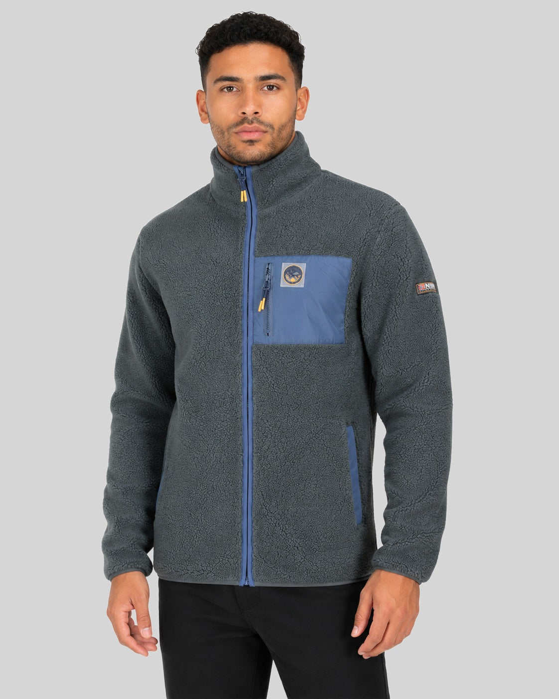 geographical-norway-urock-herren-fleecejacke-schwarz-sherpa image 1