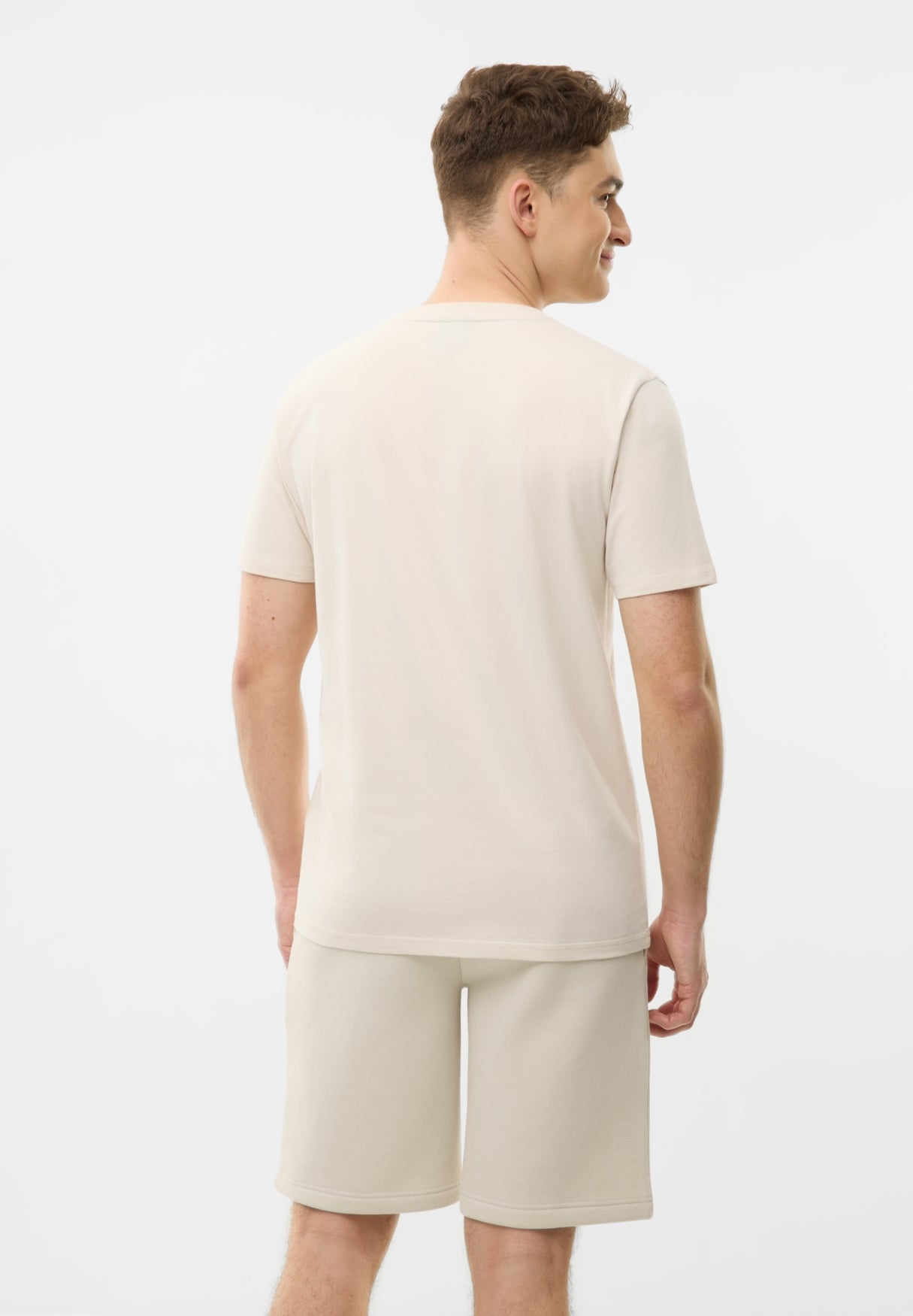 bench-caceres-t-shirt-herren-oatmeal-baumwolle-logoprint image 3