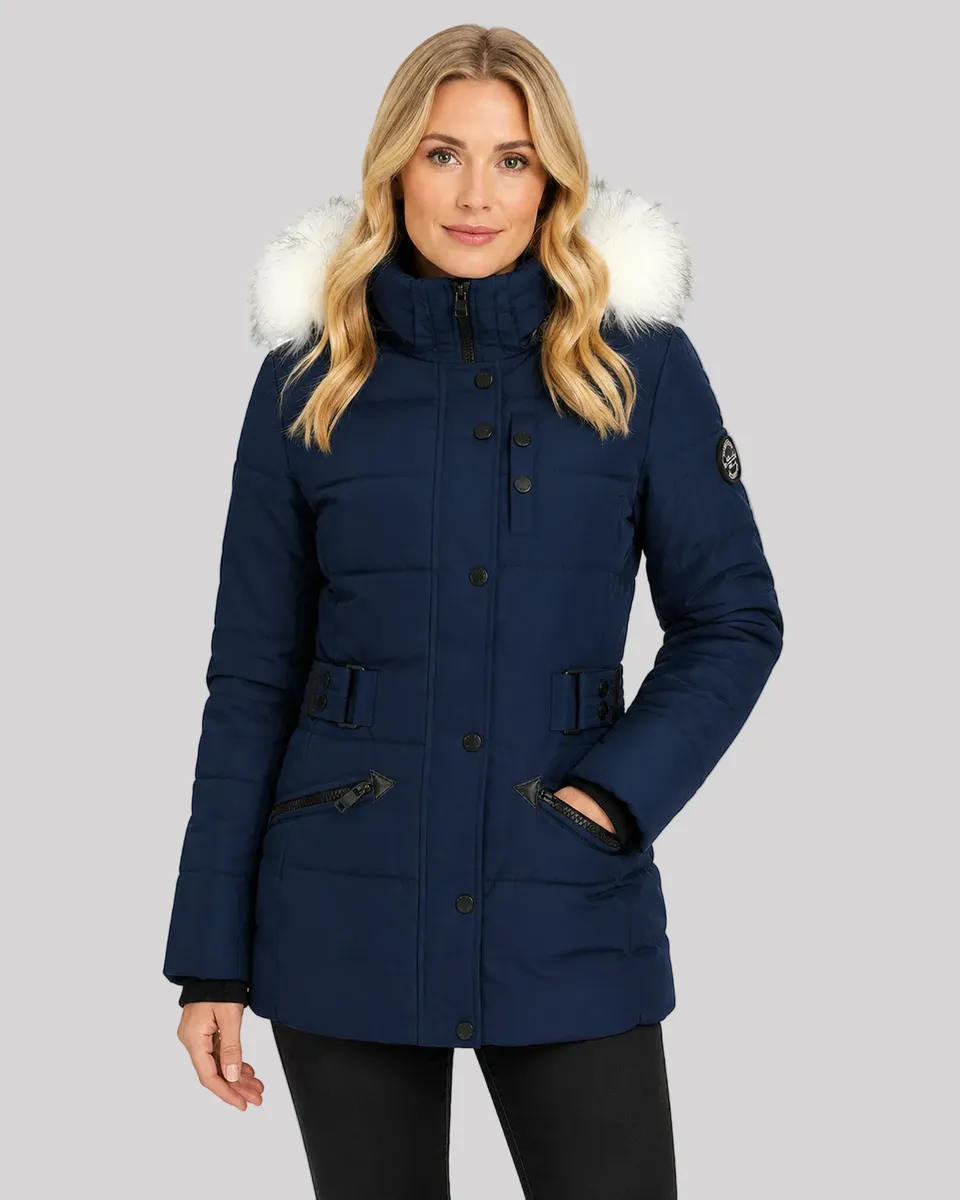 geographical-norway-chester-damen-winterparka-schwarz-lang-g-rtel image 1