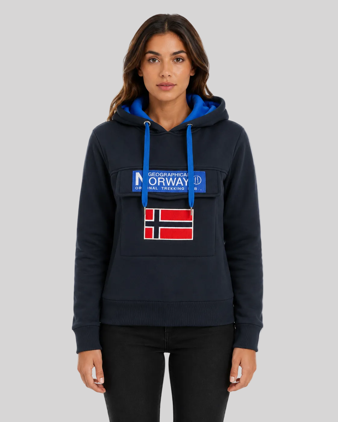 geographical-norway-gadrien-damen-hoodie-kapuzenpullover-stickerei image 1