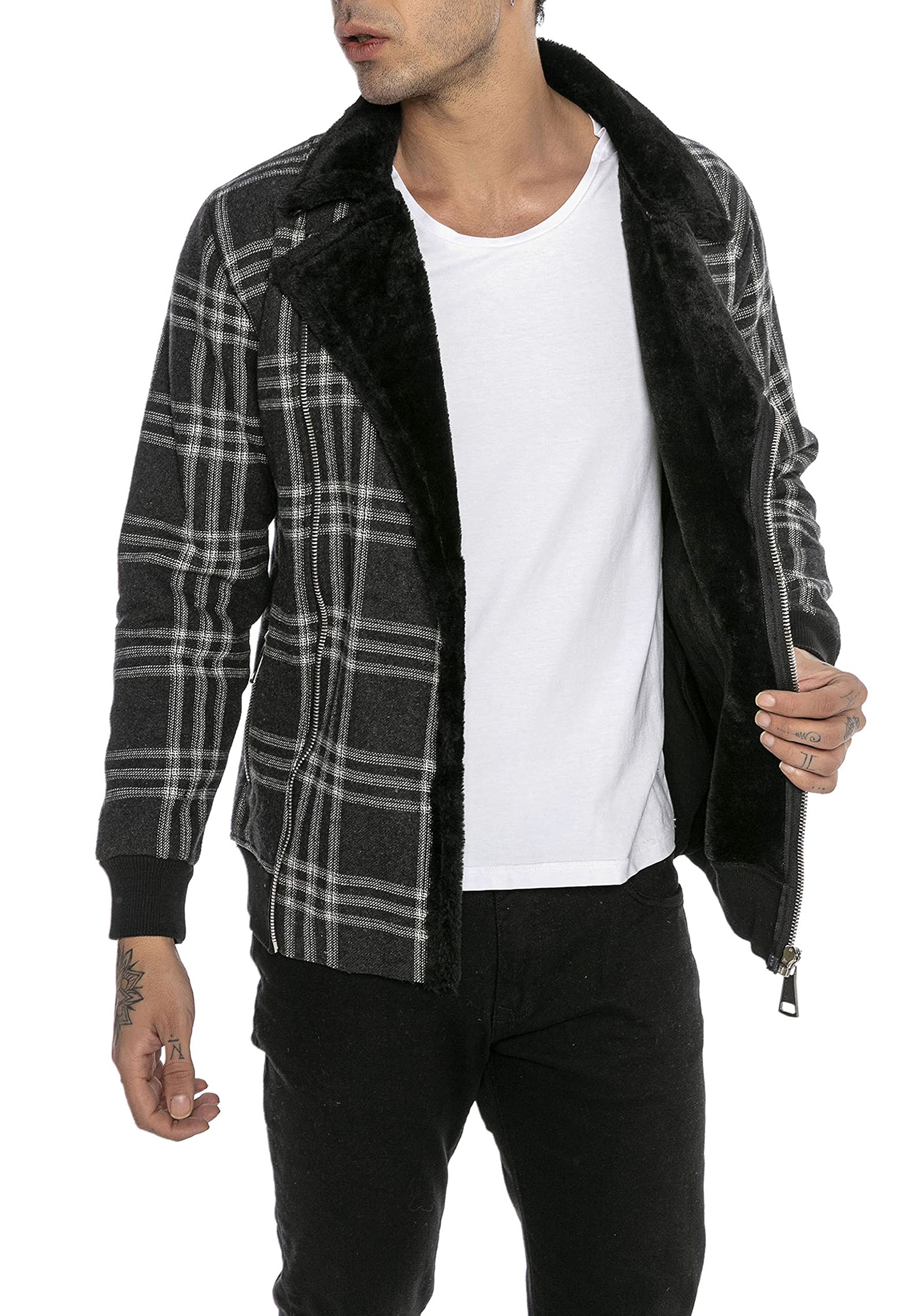 redbridge-m6123-karierte-herrenjacke-bergangsjacke-kunstfell image 3