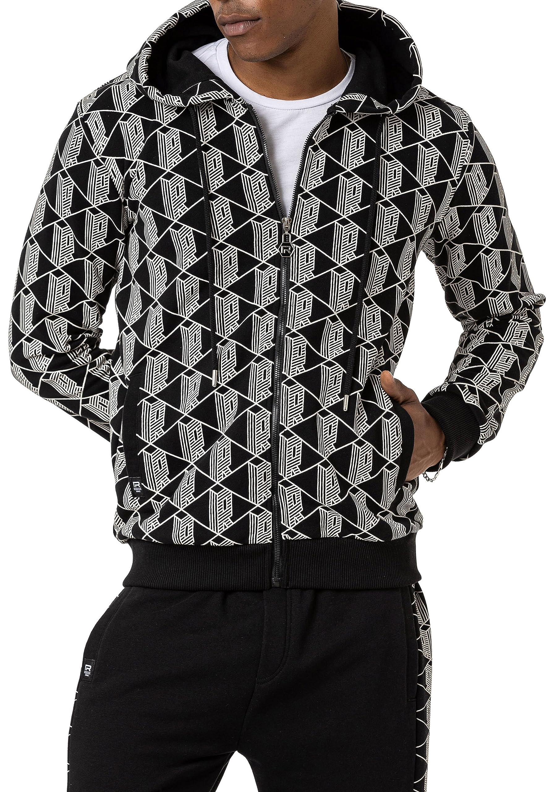 redbridge-pullover-herren-zip-hoodie-schwarz-3d-r image 2