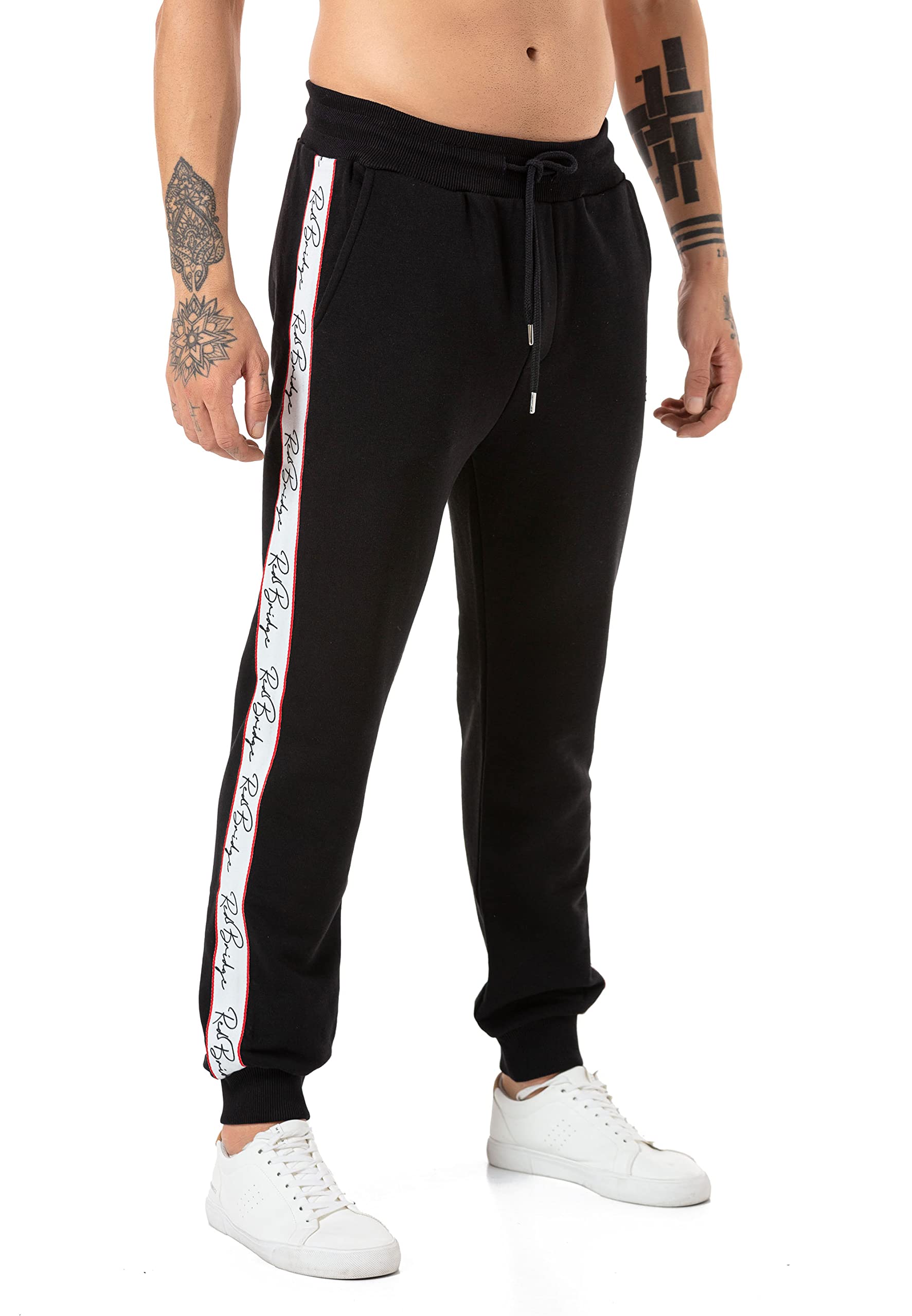 redbridge-hosen-jogginghose-sweatpants-schwarz-l-mit-streifen image 5