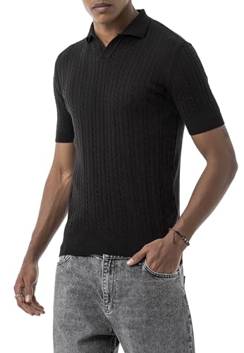 redbridge-poloshirts-herren-strick-polo-zopfmuster-slim-fit image 4