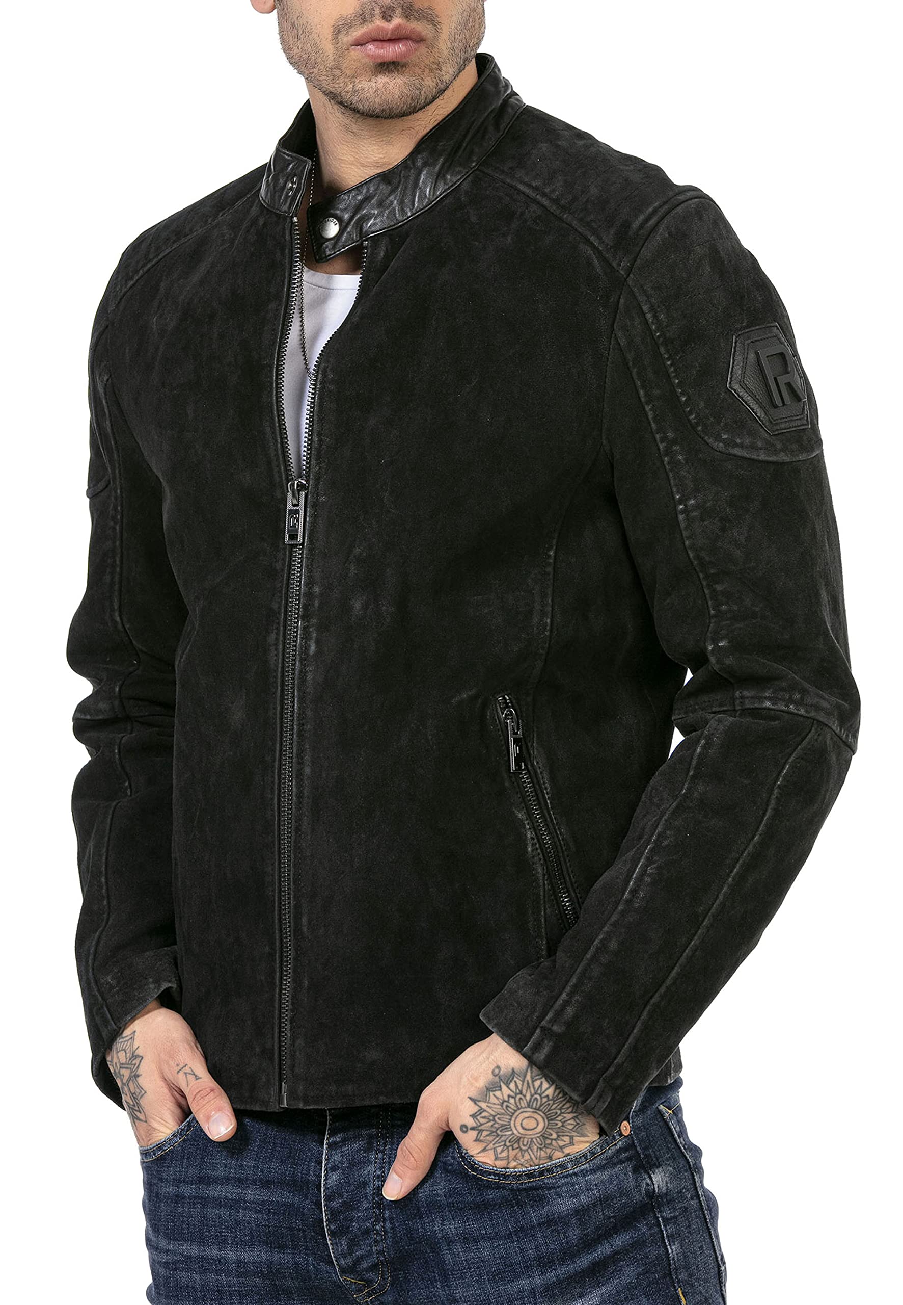 redbridge-lederjacke-herren-bikerjacke-echtleder-vintage image 1