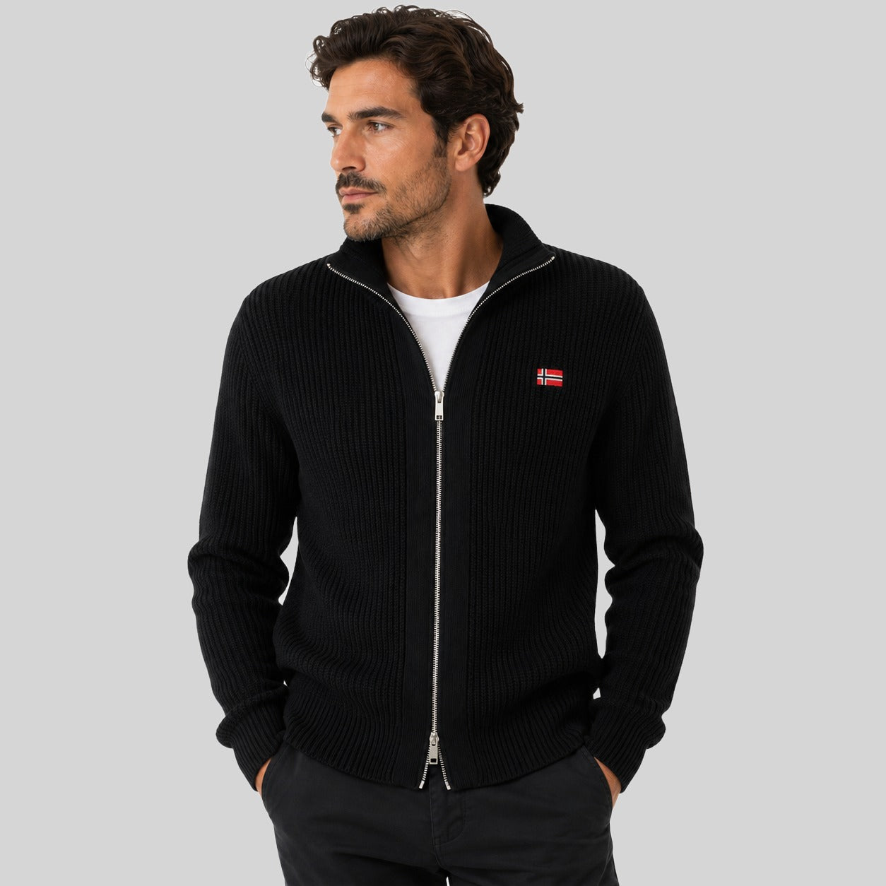 geographical-norway-flexible-strickjacke-herren-schwarz image 6