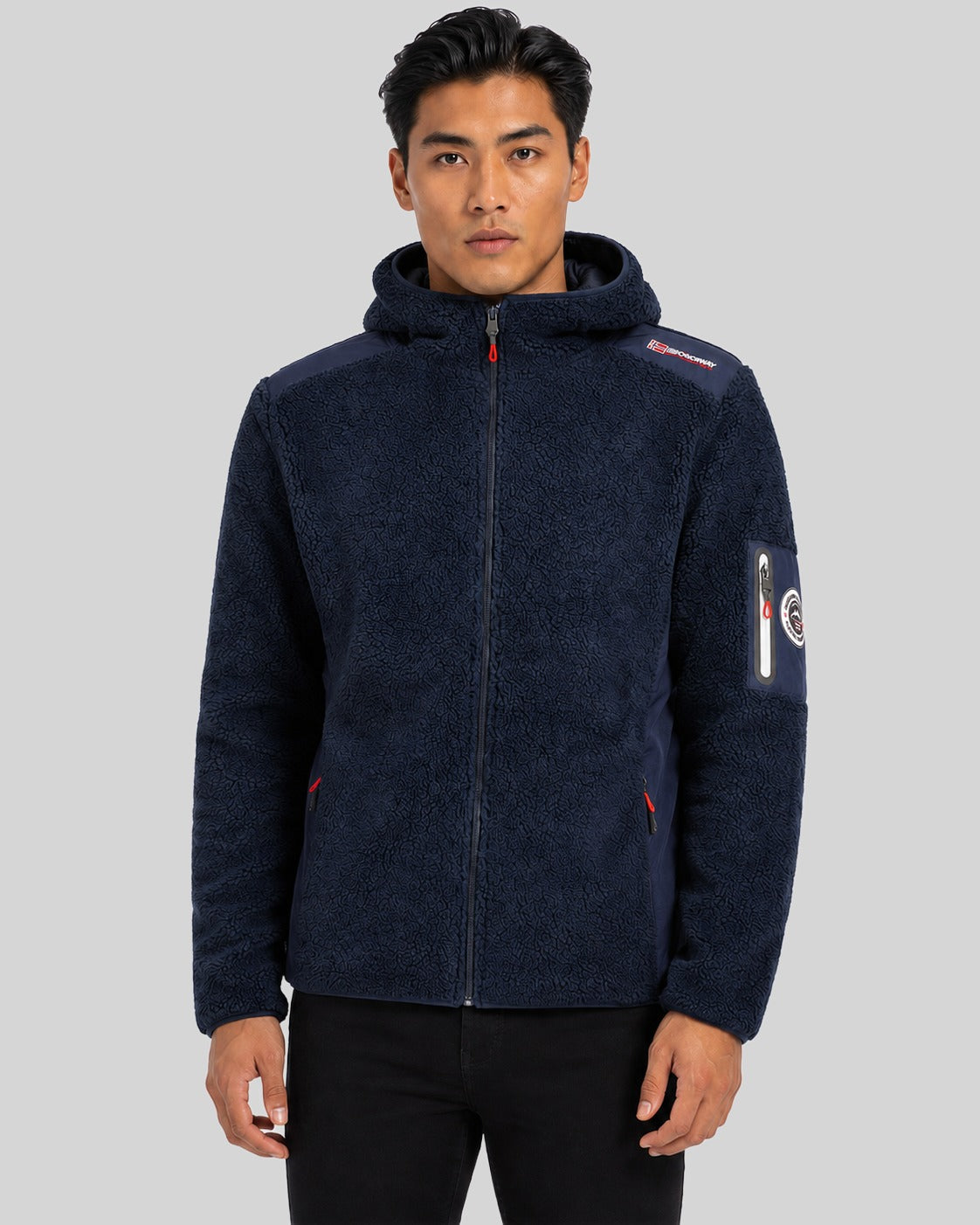 geographical-norway-tufour-herren-fleecejacke-marine-kapuze image 1