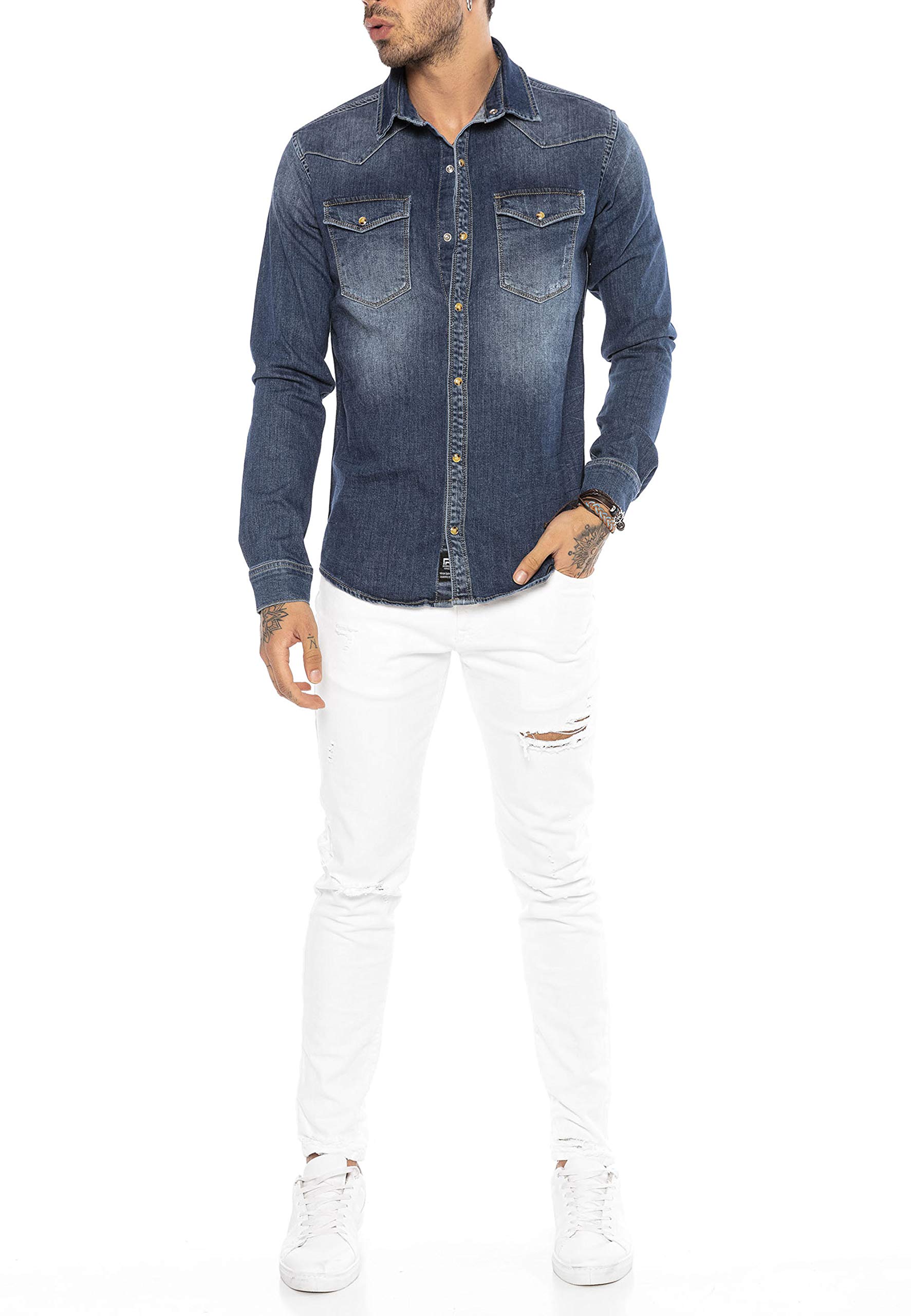 redbridge-premium-denim-jeanshemd-herren-langarm-regular image 5