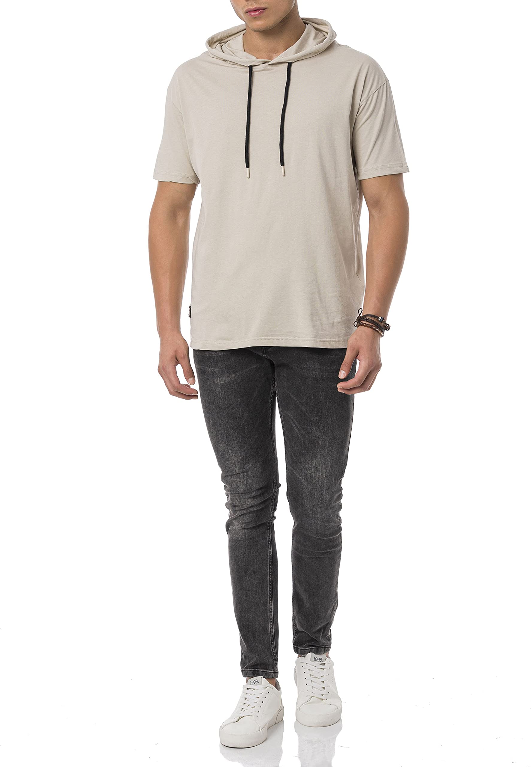 redbridge-t-shirt-herren-kurzarm-kapuze-wei-baumwolle image 4
