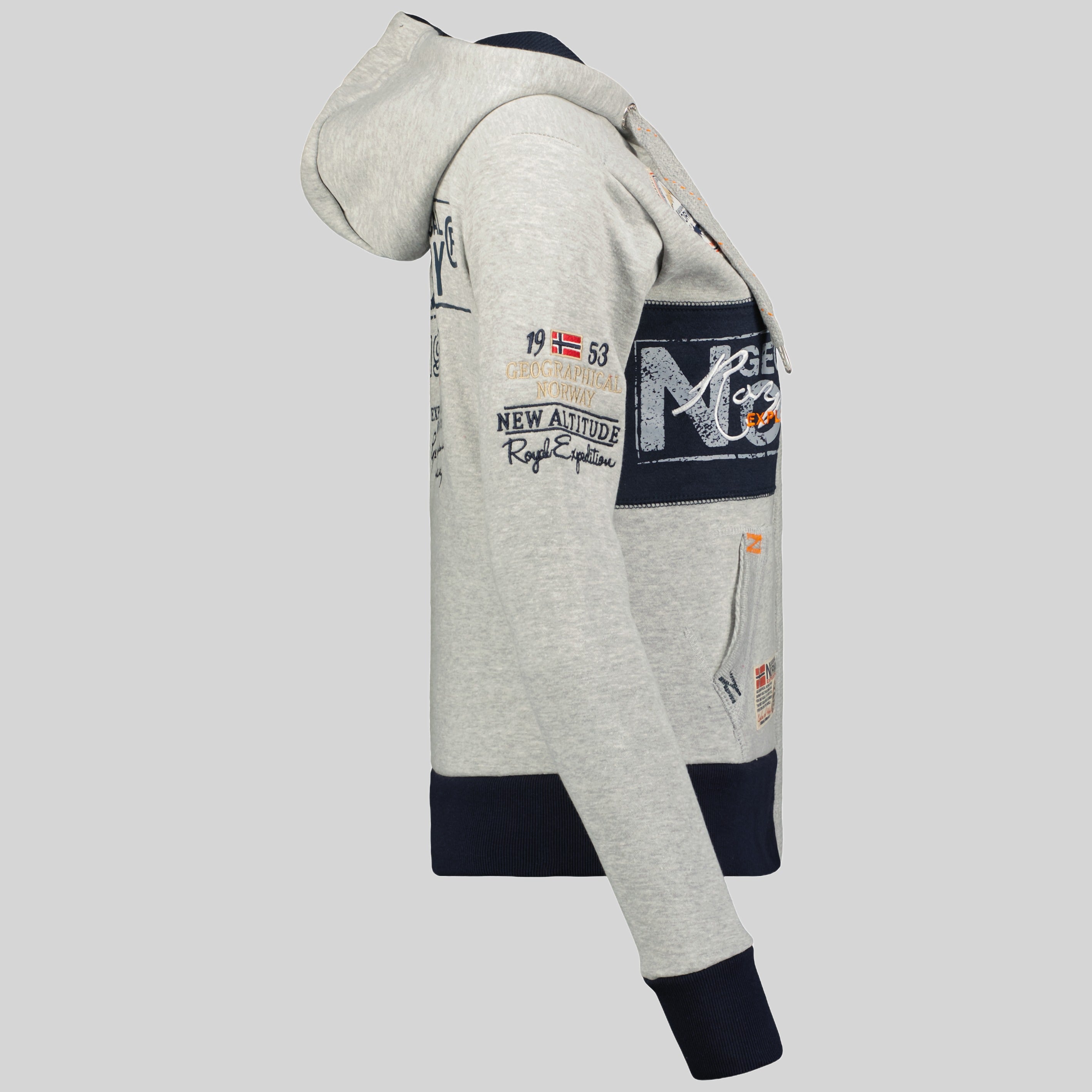 geographical-norway-flyer-damen-sweatshirt-hellgrau-kapuze image 5