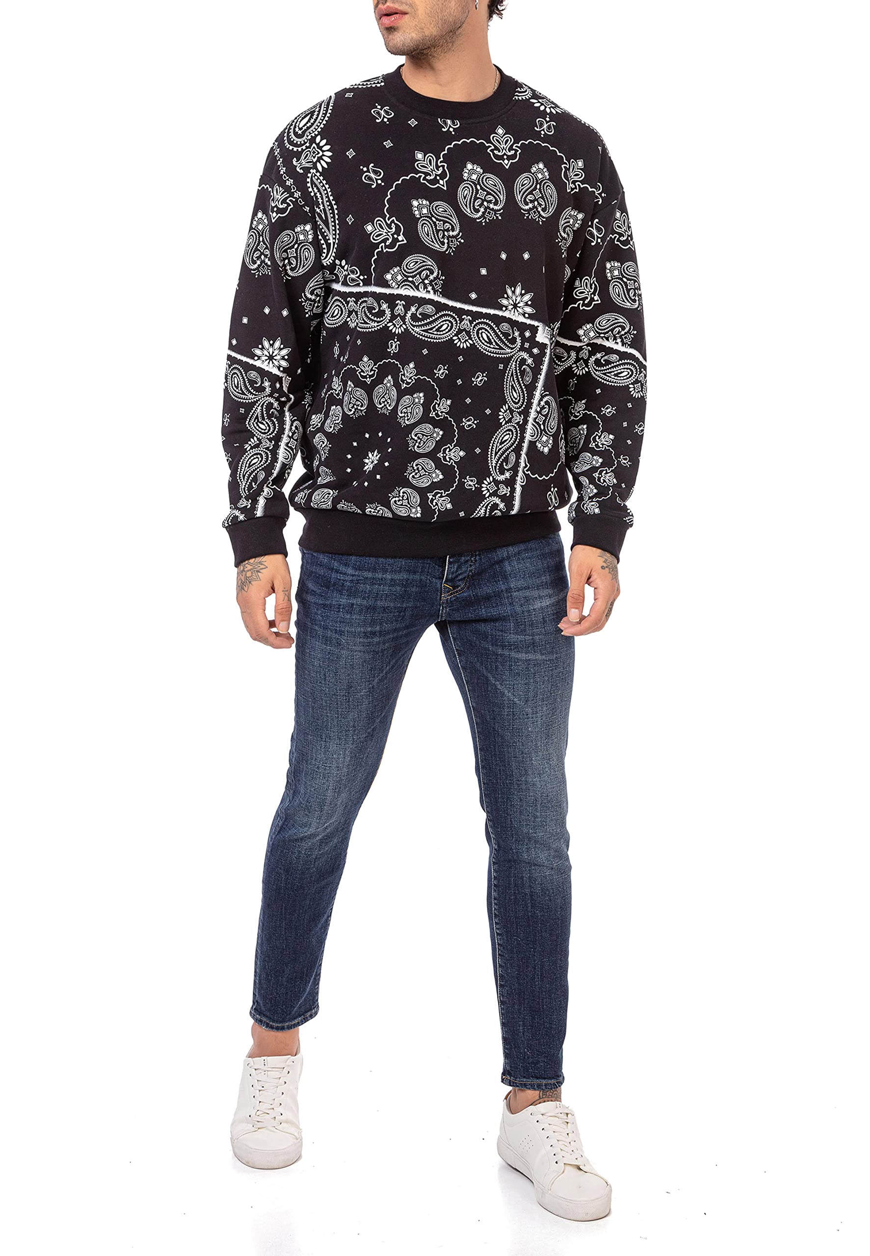 redbridge-pullover-sweatshirt-paisley-gr-e-l-schwarz image 5