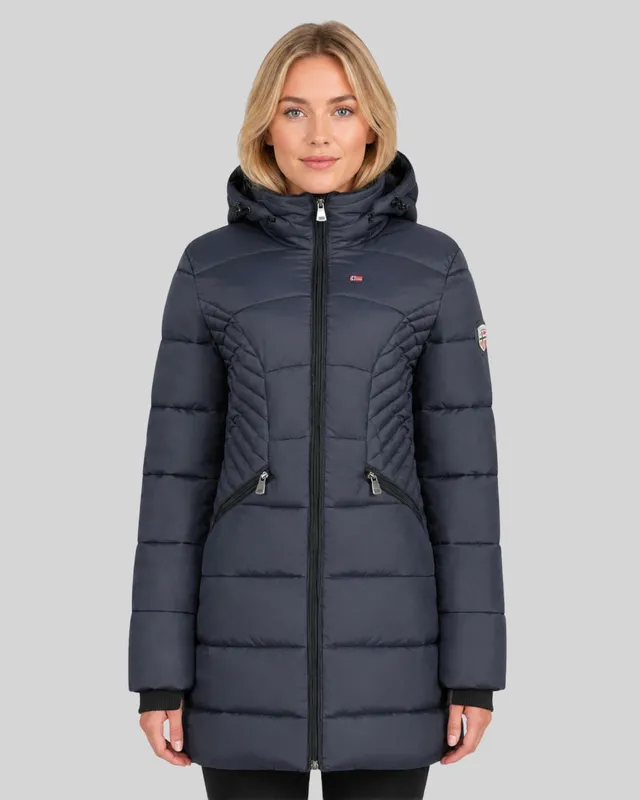 geographical-norway-bee-damen-steppjacke-marine-mit-kapuze image 1