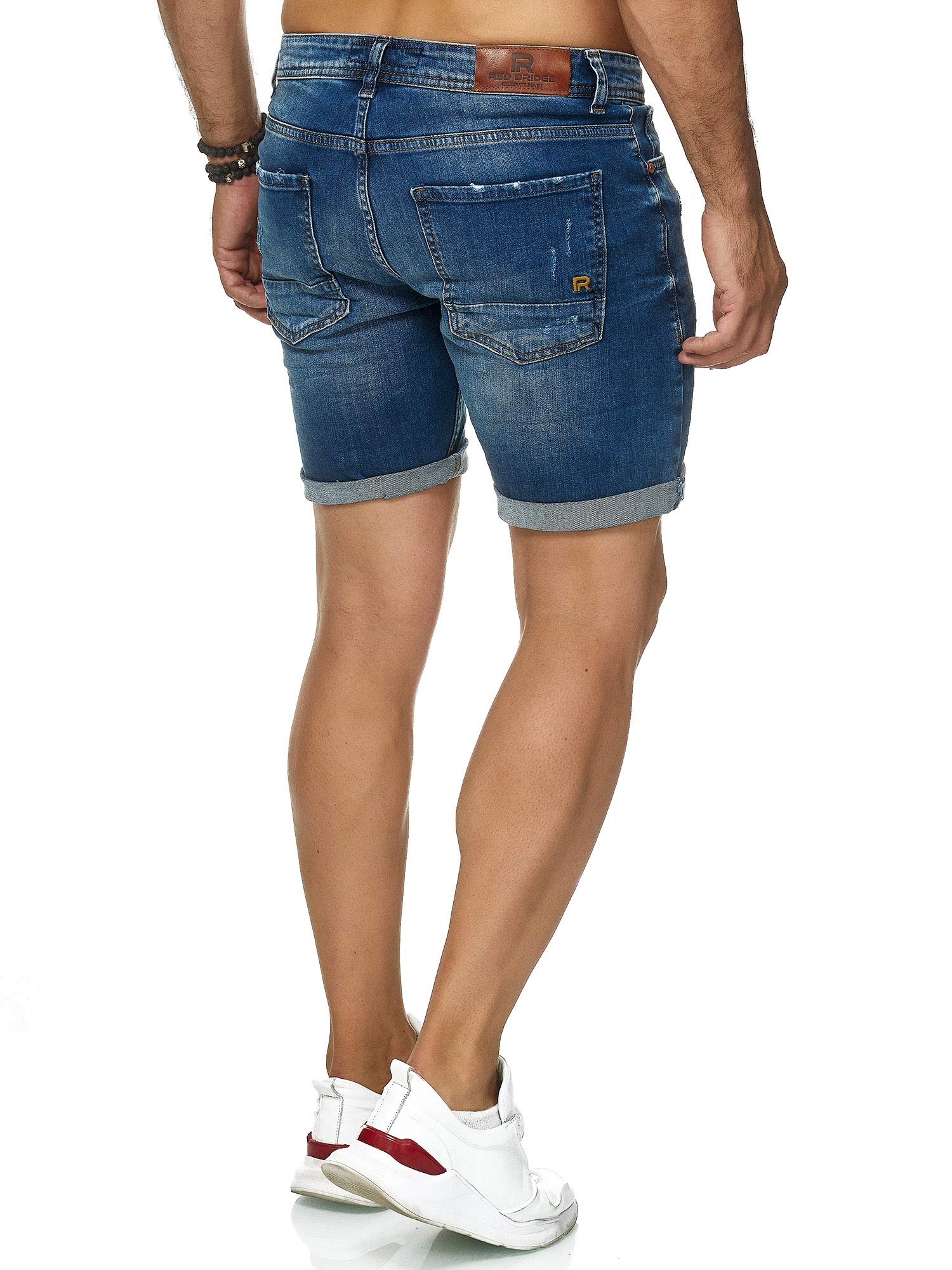 redbridge-jeans-shorts-herren-blau-denim-bermudas-destroyed image 4