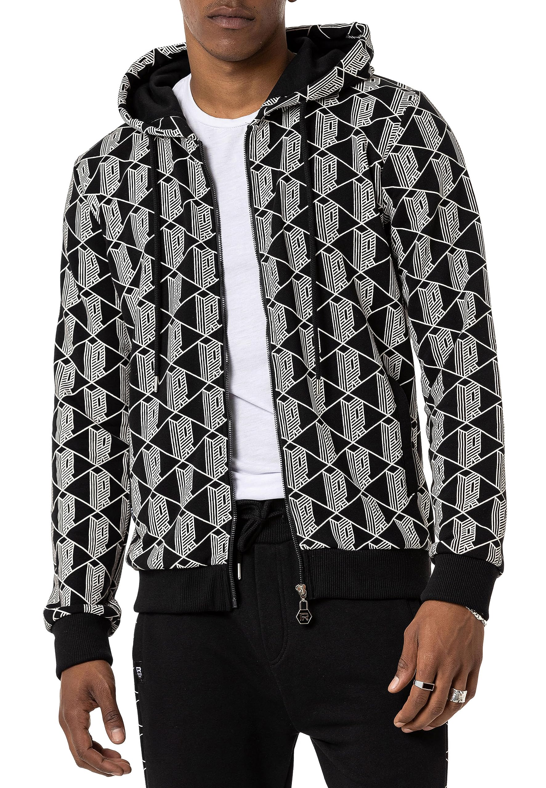 redbridge-pullover-herren-zip-hoodie-schwarz-3d-r image 1