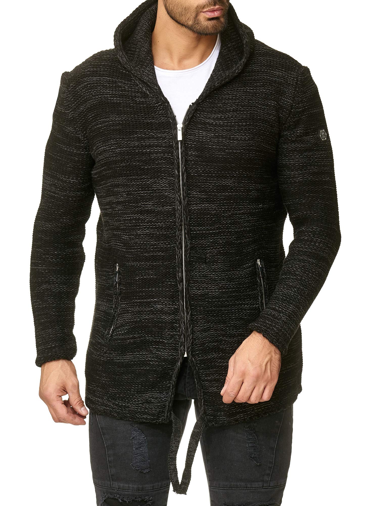 redbridge-rough-m3632-strickjacke-kapuze-herren-l-grau image 3