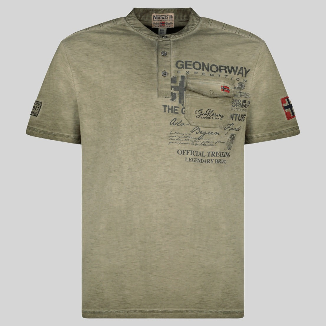 geographical-norway-jeony-herren-t-shirt-mao-kragen-blau image 5