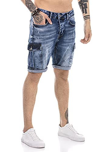 redbridge-jeans-shorts-herren-denim-cargo-used-look image 8