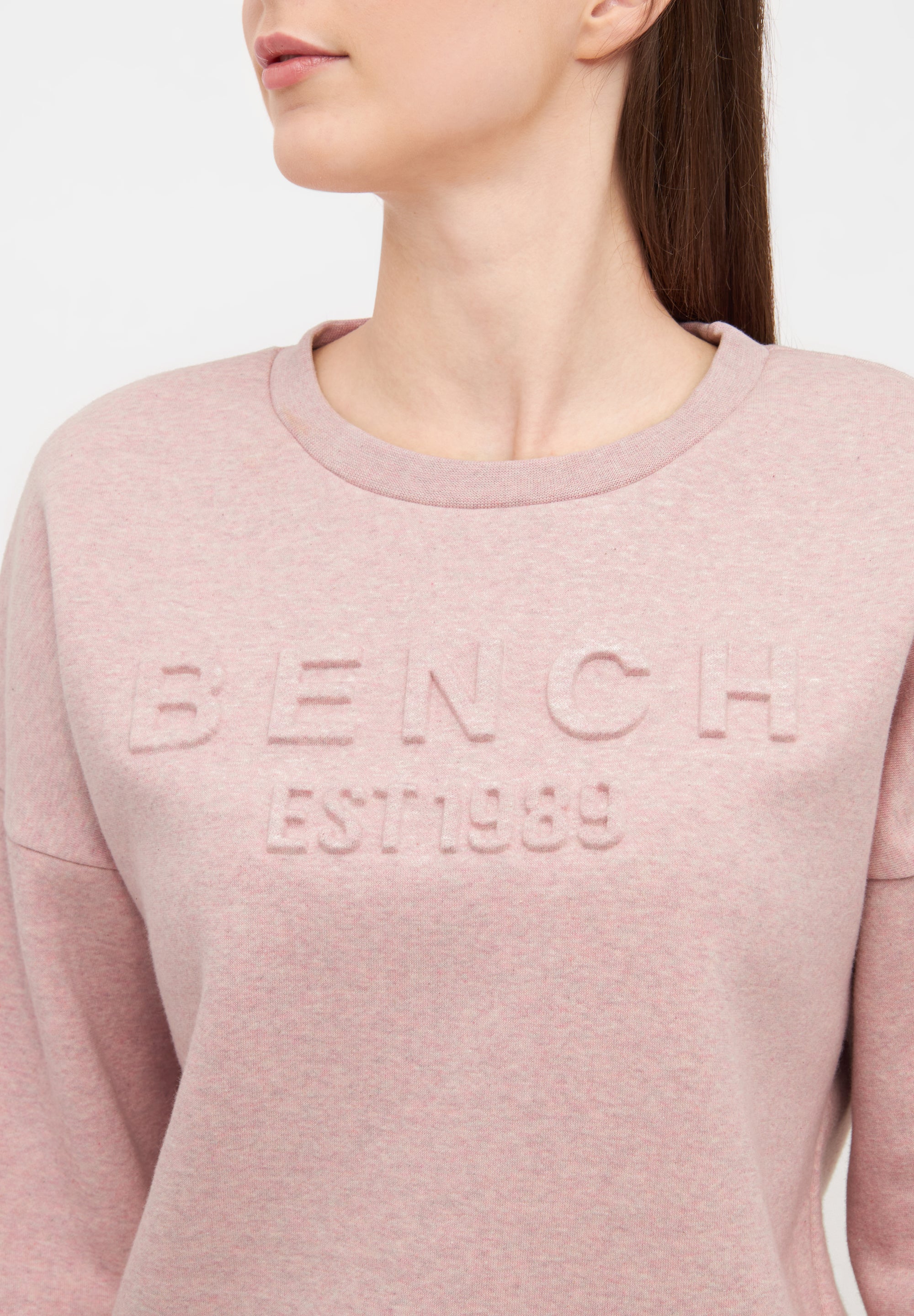 bench-avyanna-sweatshirt-damen-grey-marl-logo-print image 8