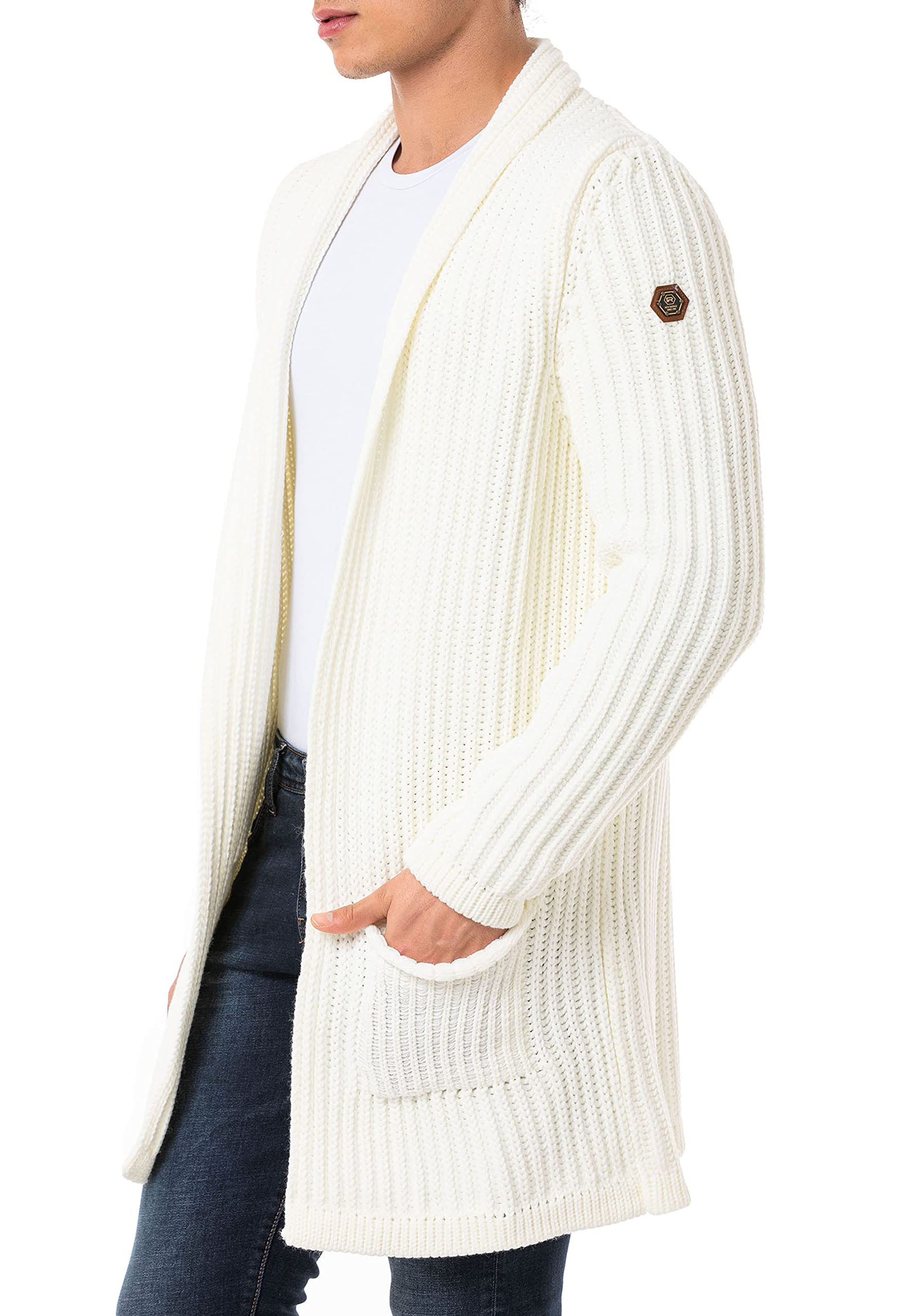 redbridge-cardigan-strickjacke-herren-long-cut-knopf image 3