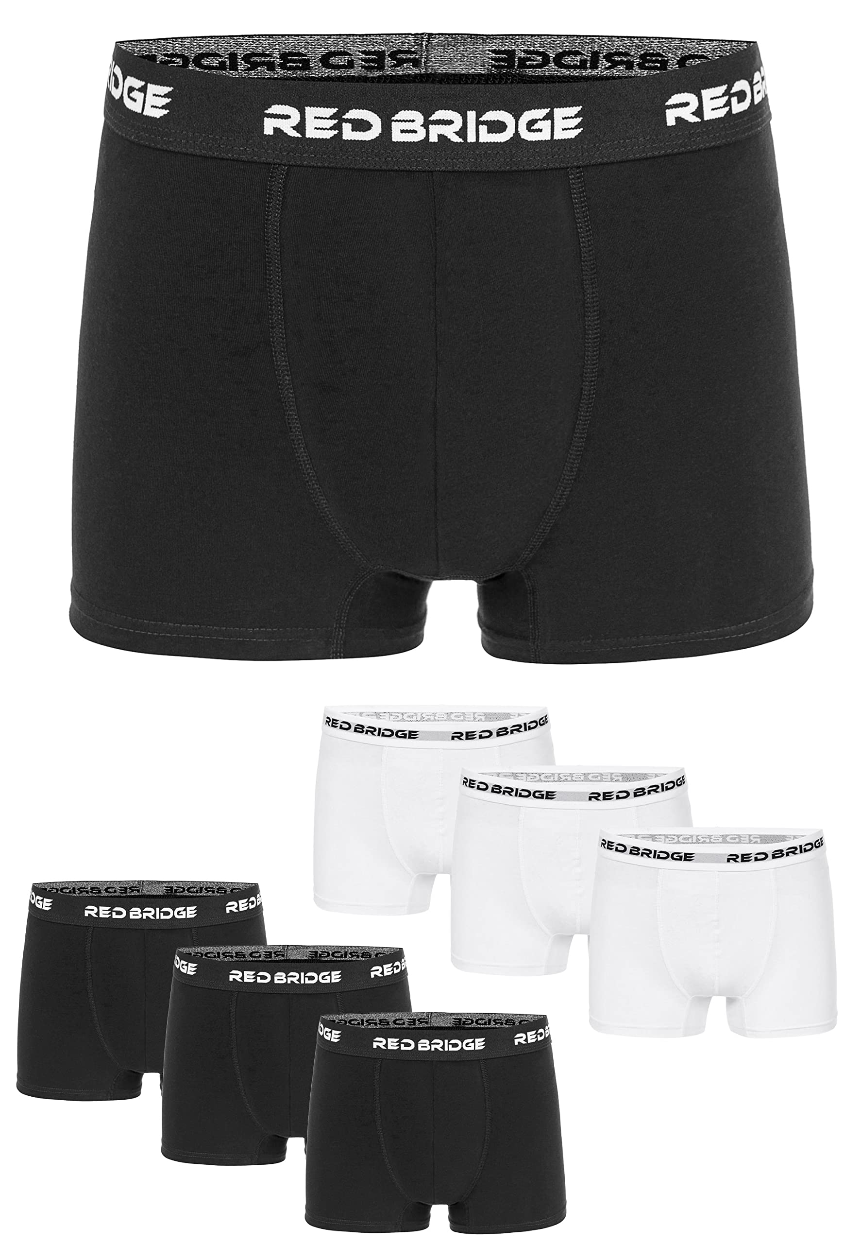 redbridge-m7301-boxershorts-6er-herren-m-schwarz-wei image 1