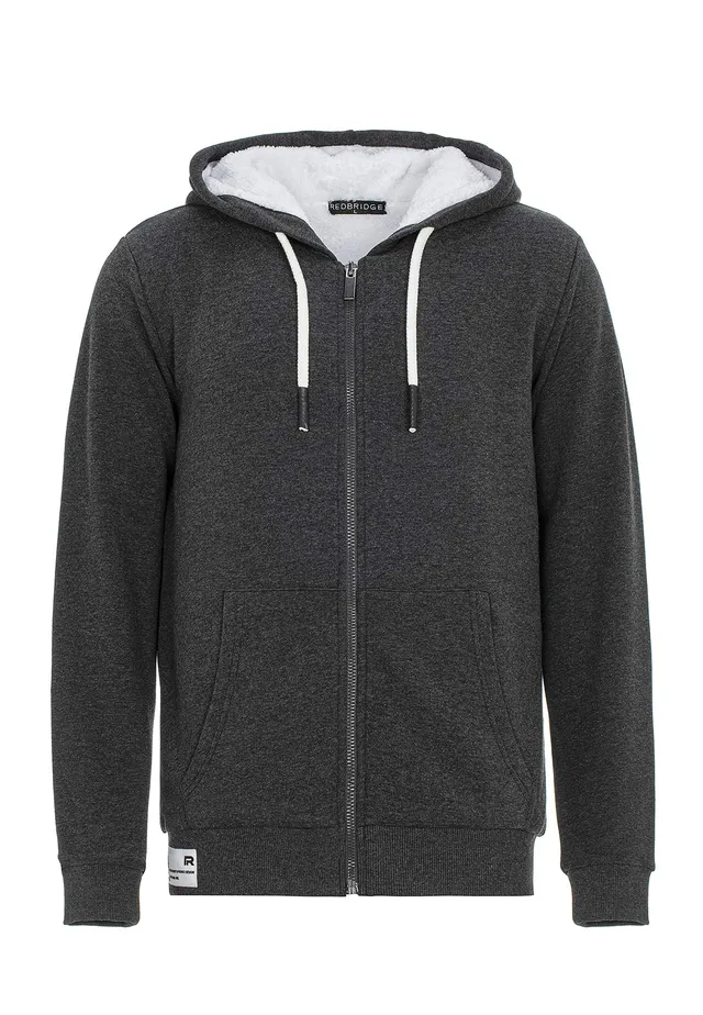 redbridge-teddyfell-sweatjacke-hoodie-herren-gef-ttert image 1