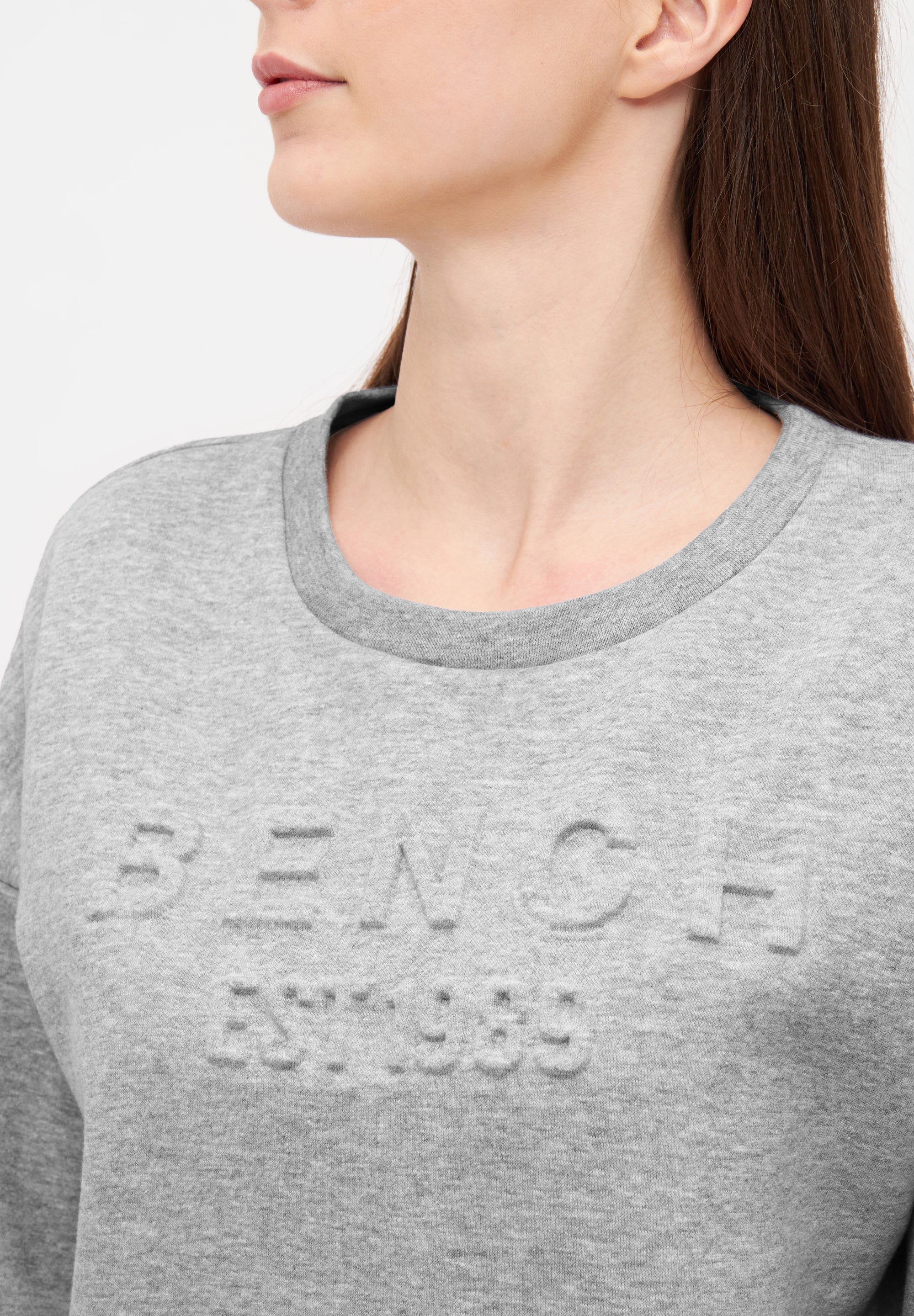 bench-avyanna-sweatshirt-damen-grey-marl-logo-print image 4