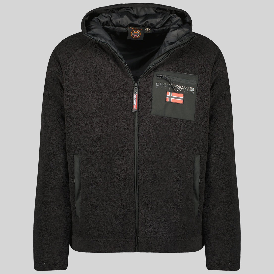 geographical-norway-udaf-herren-fleecejacke-schwarz-mit-kapuze image 3