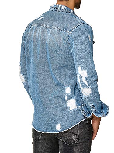 redbridge-jeanshemd-herren-blau-oversized-destroyed-l image 7
