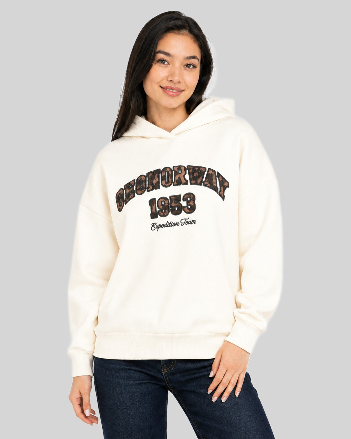 geographical-norway-gaphir-damen-hoodie-schwarz-leo-print image 1