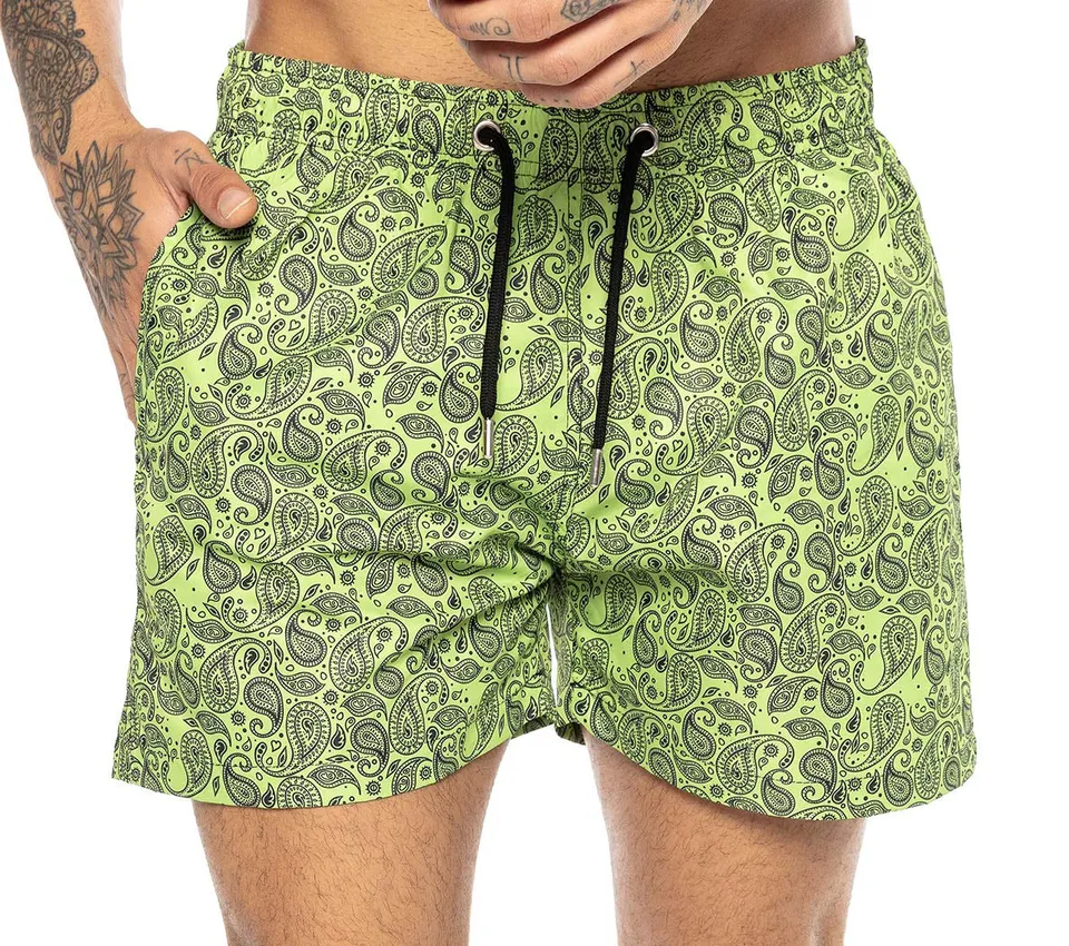 redbridge-shorts-badehose-herren-gr-n-l-paisley-schnelltrocknend image 1