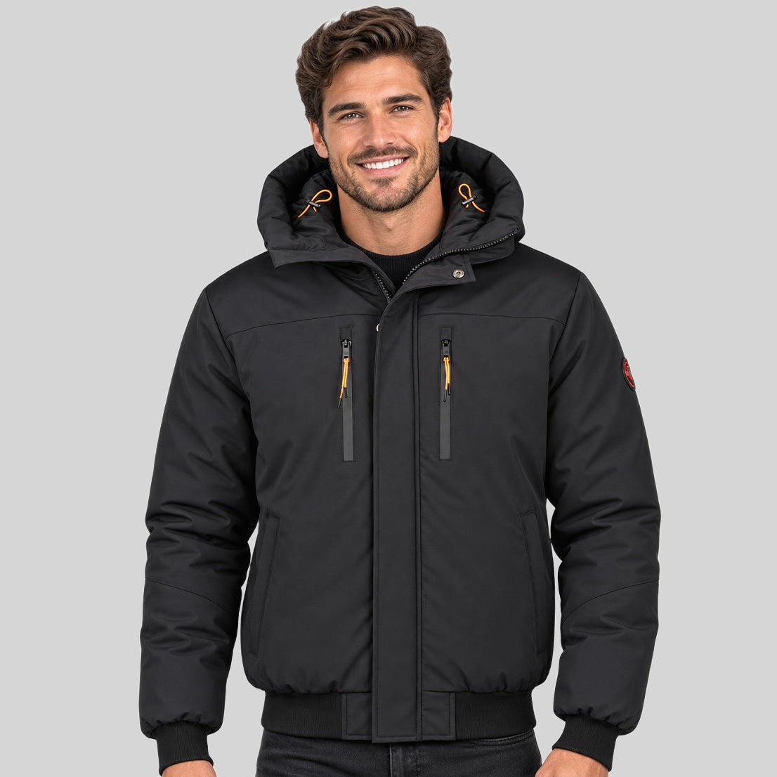 geographical-norway-blur-steppjacke-herren-schwarz-kapuze image 1
