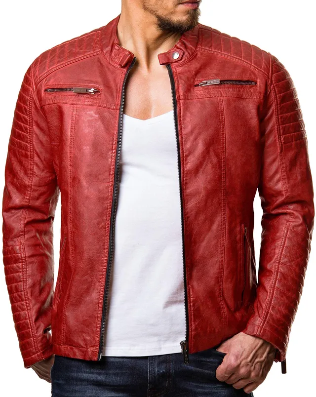 redbridge-m6013-bikerjacke-herren-kunstleder-rot-m-steppung image 1