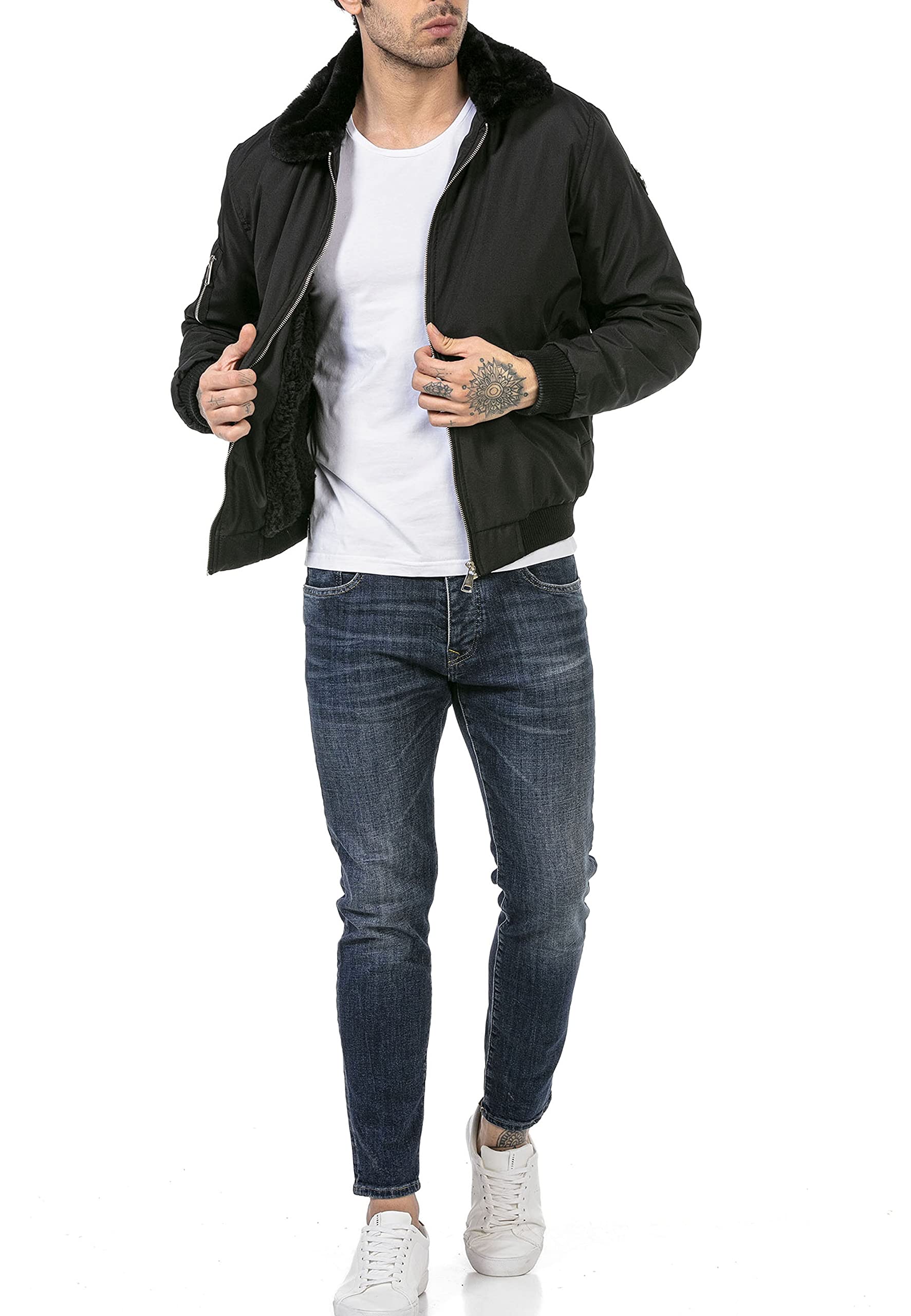 redbridge-herren-fliegerjacke-bomberjacke-gef-ttert-kunstpelz image 4