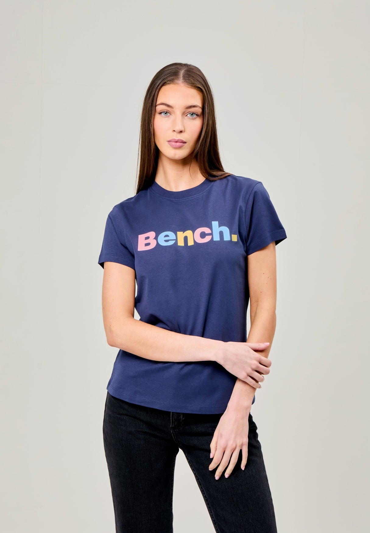 bench-elio-t-shirt-damen-wei-baumwolle-logoprint image 8