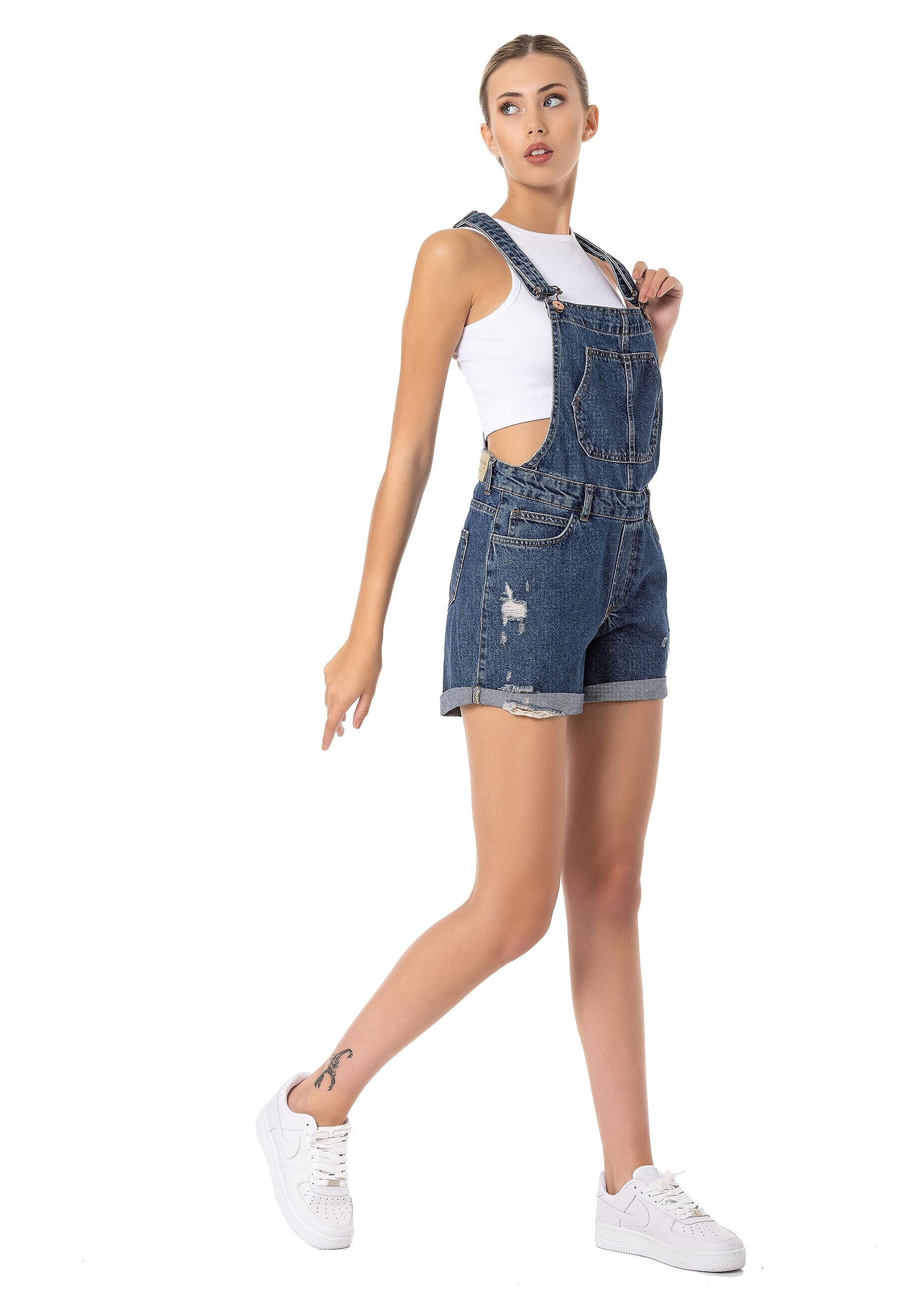 redbridge-hosen-latzhose-blau-30w-jeans-overall-stretch image 7